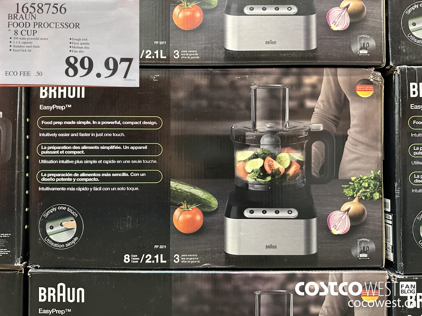 1658756 BRAUN 8 CUP FOOD PROCESSOR $89.97