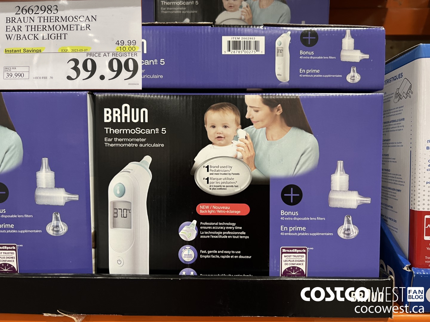 2662983 BRAUN THERMOSCAN EAR THERMOMETER WITH BACK LIGHT ($10.00 INSTANT SAVINGS EXPIRES ON 2023-05-07) $39.99