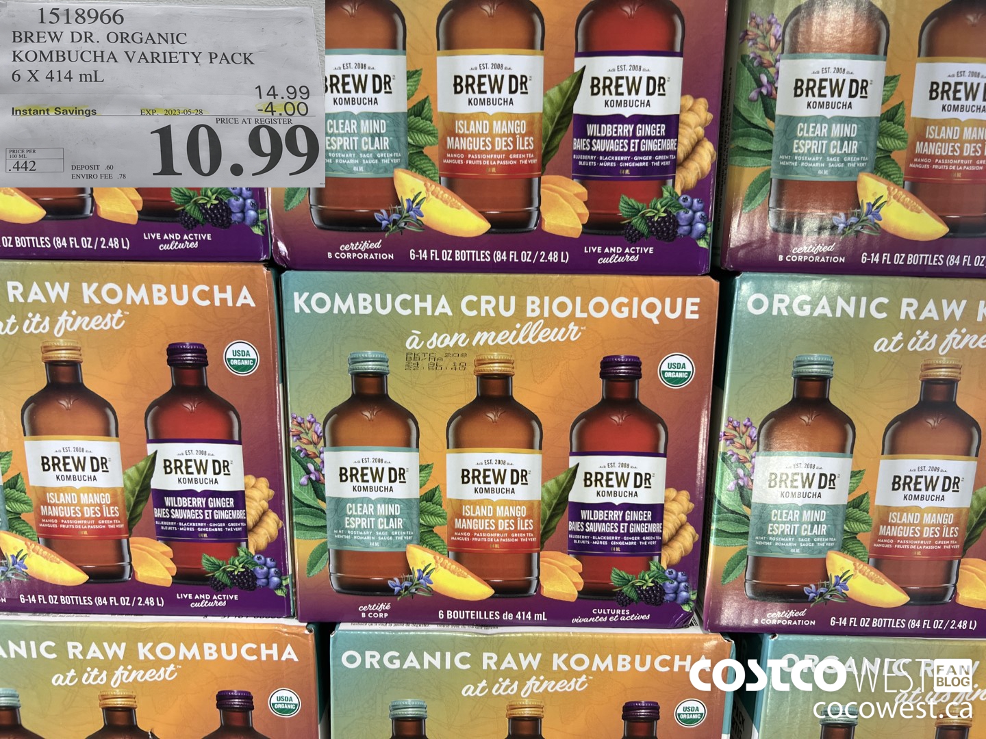 1518966 BREW DR. ORGANIC KOMBUCHA VARIETY PACK 6 X 414 mL ($4.00 INSTANT SAVINGS EXPIRES ON 2023-05-28) $10.99