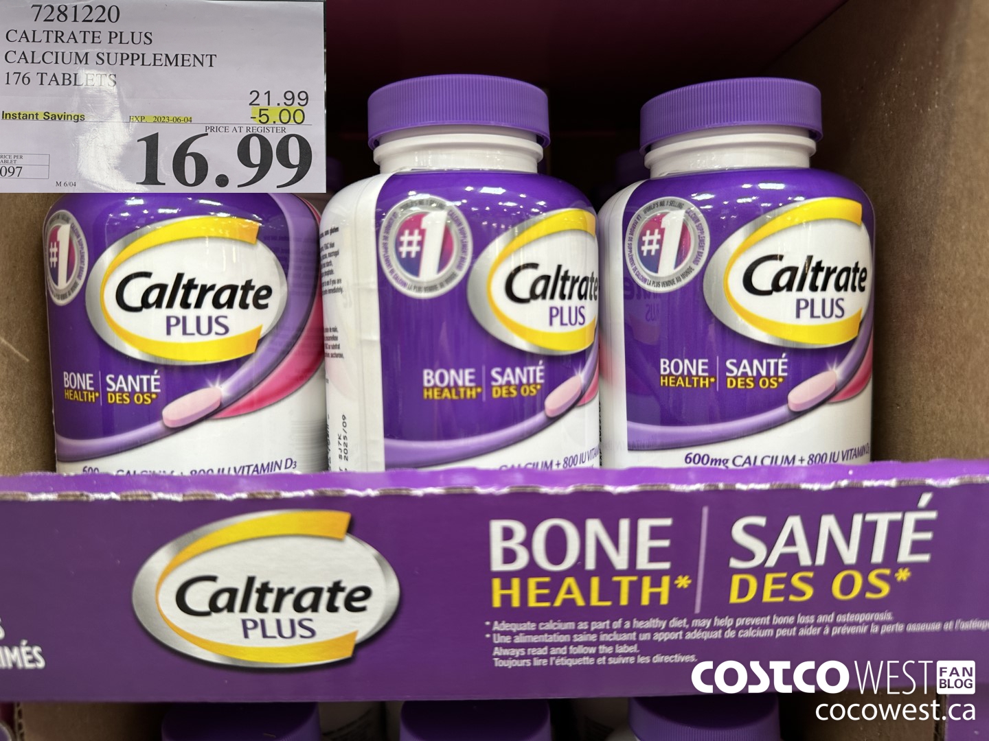 7281220 CALTRATE PLUS CALCIUM SUPPLEMENT 176 TABLETS ($5.00 INSTANT SAVINGS EXPIRES ON 2023-06-04) $16.99