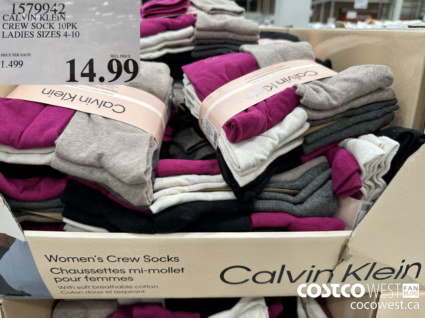 1579942 CALVIN KLEIN CREW SOCK 10PK LADIES SIZES 6-10 $14.99