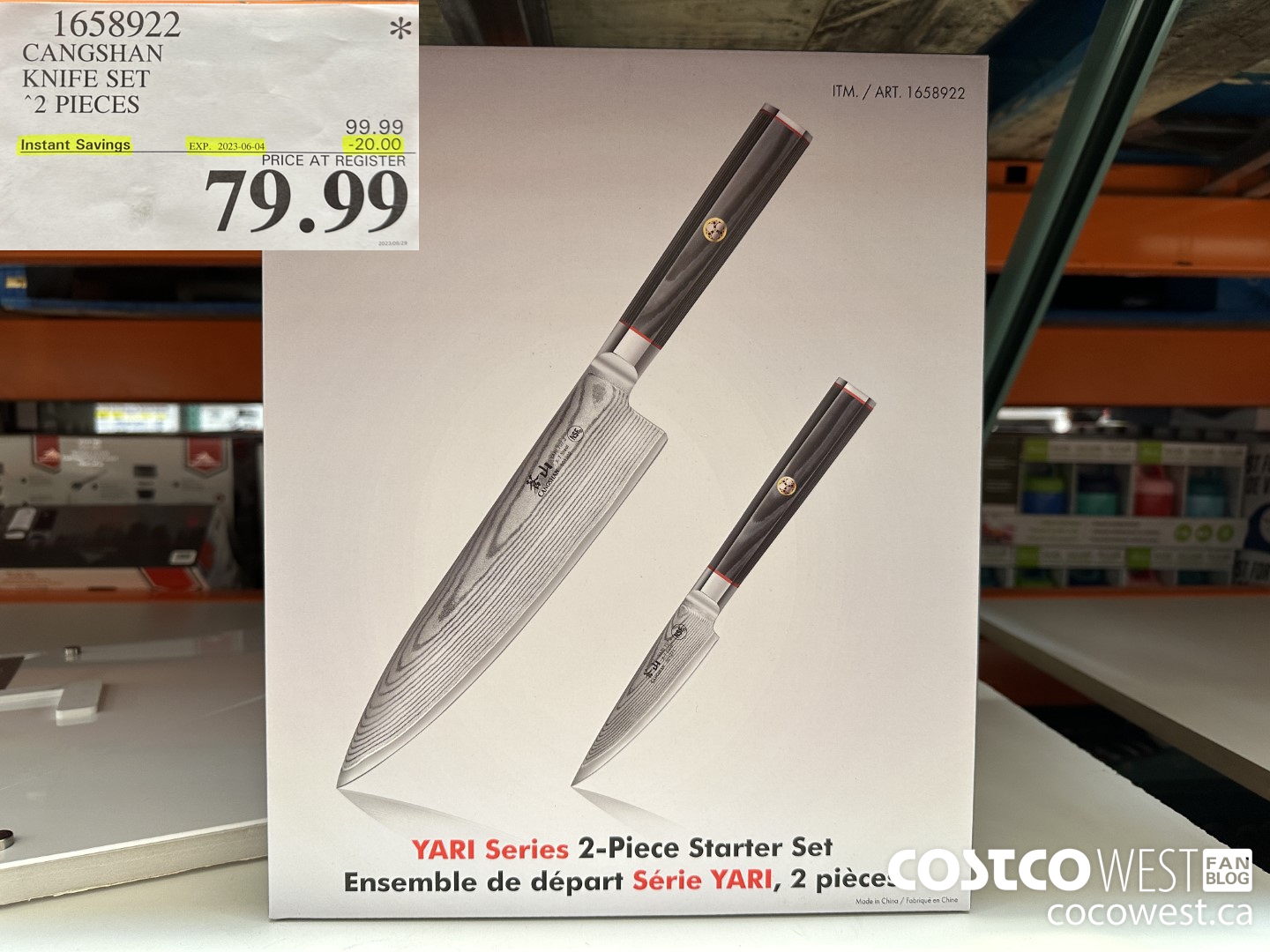 1658922 CANGSHAN KNIFE SET 2 PIECES ($20.00 INSTANT SAVINGS EXPIRES ON 2023-06-04) $79.99