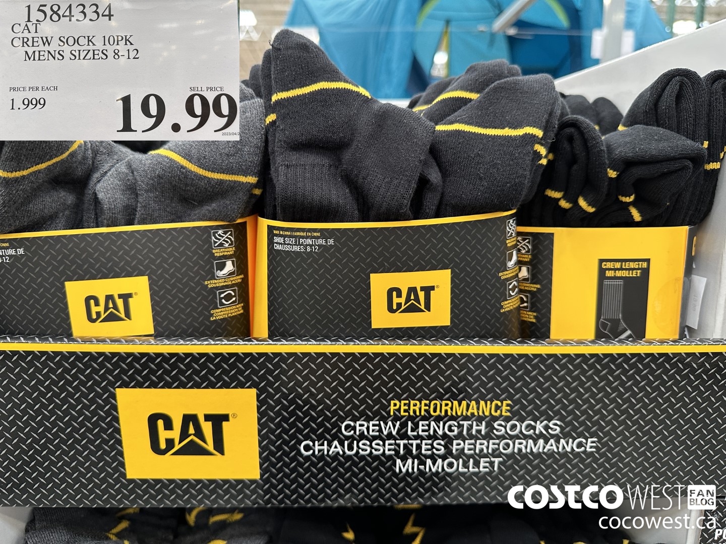 1584334 CAT CREW SOCK 10PK MENS SIZES 8-12 $19.99