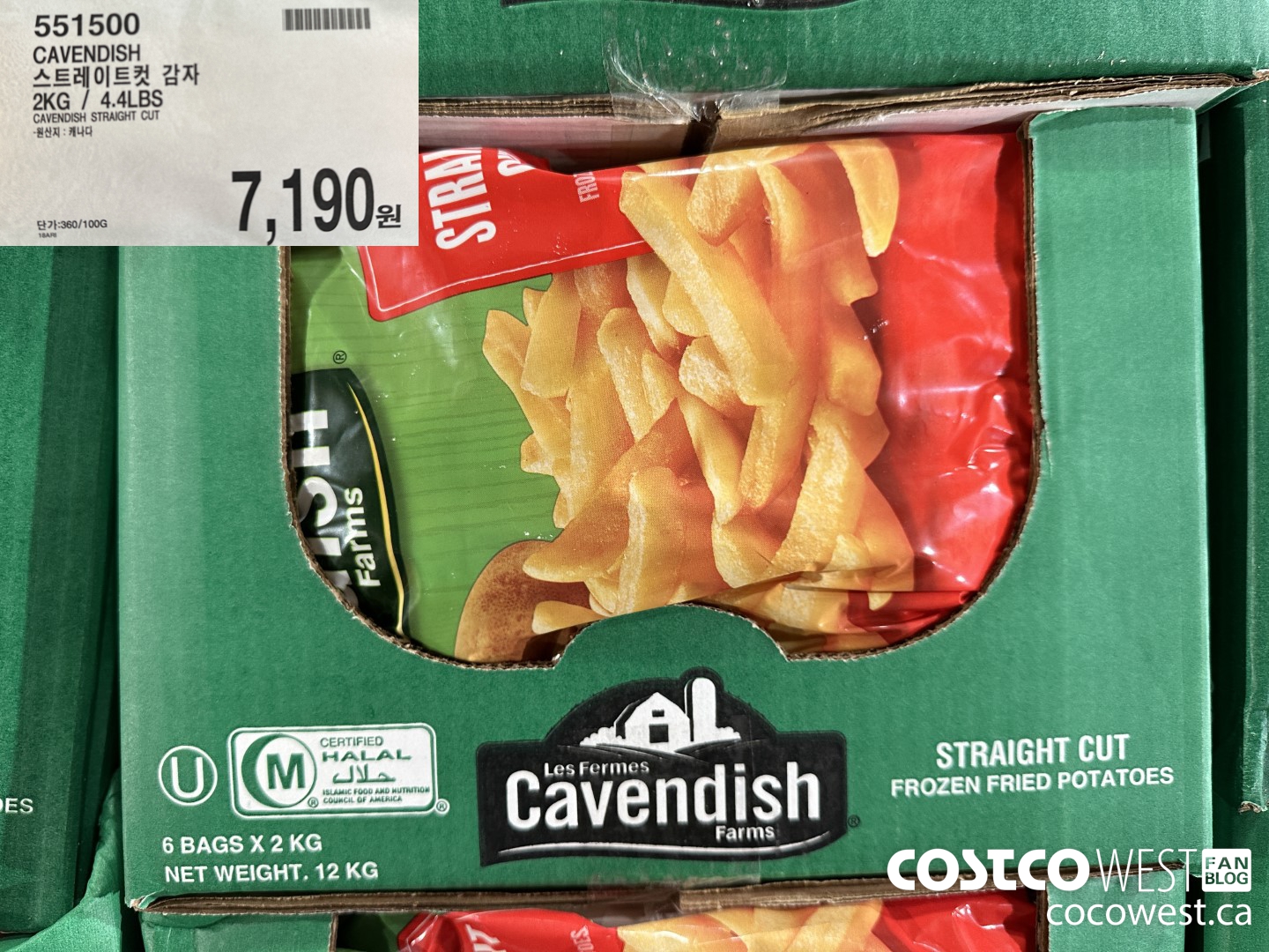 551500 CAVENDISH STRAIGHT CUT 2KG / 4.4LBS $7190.00