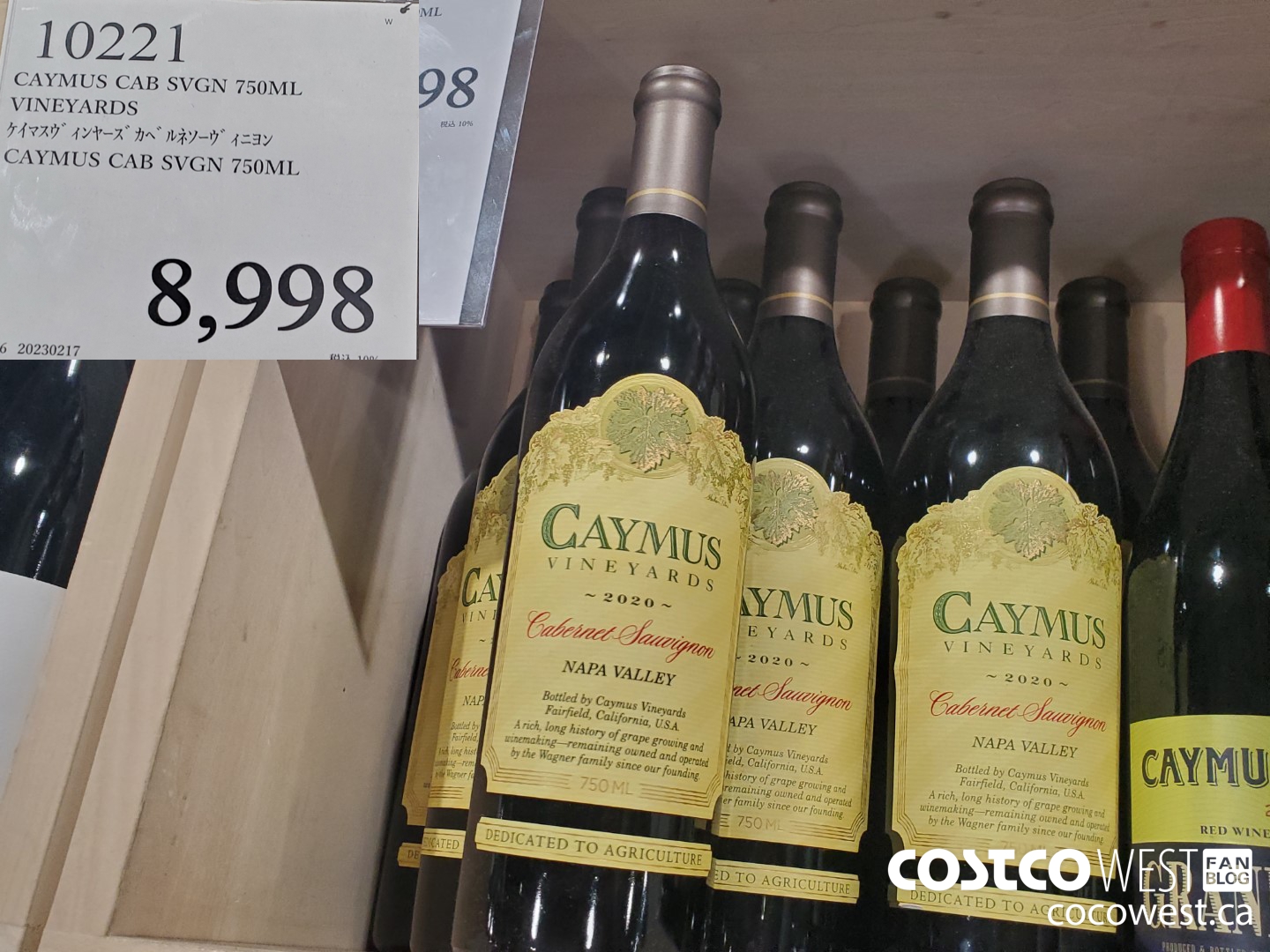 10221 CAYMUS CAB SVGN 750ML $8998.00