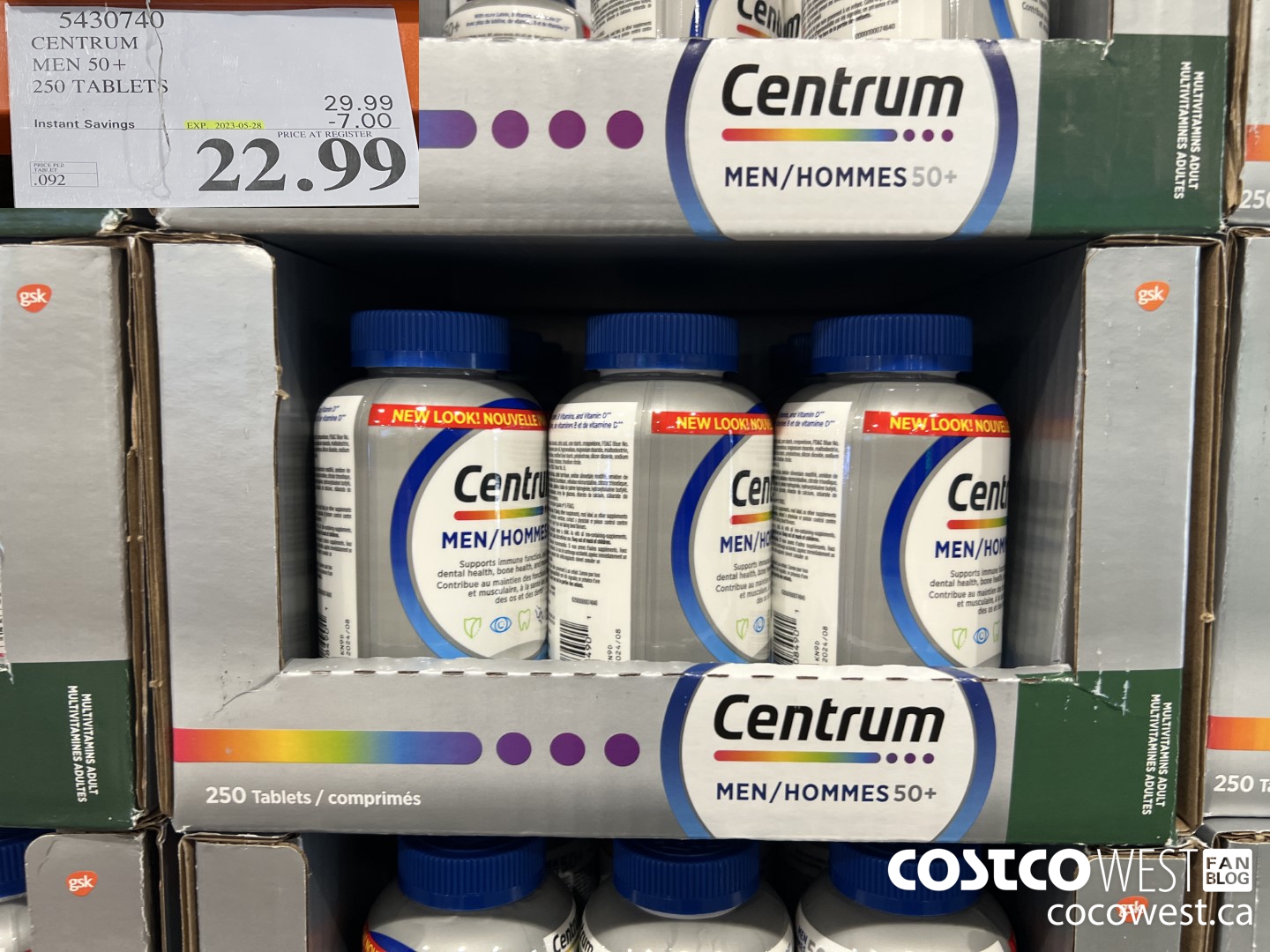 5430740 CENTRUM MEN 50+ 250 TABLETS ($7.00 INSTANT SAVINGS EXPIRES ON 2023-05-28) $22.99