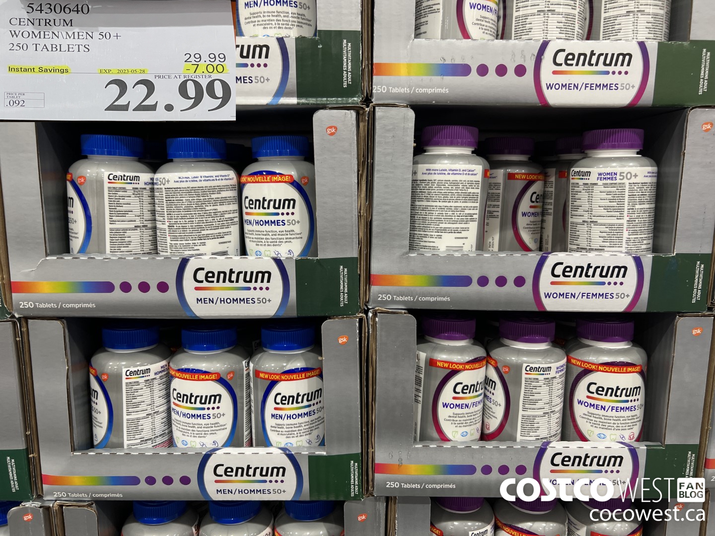 5430640 CENTRUM WOMEN 50+ 250 TABLET ($7.00 INSTANT SAVINGS EXPIRES ON 2023-05-28) $22.99
