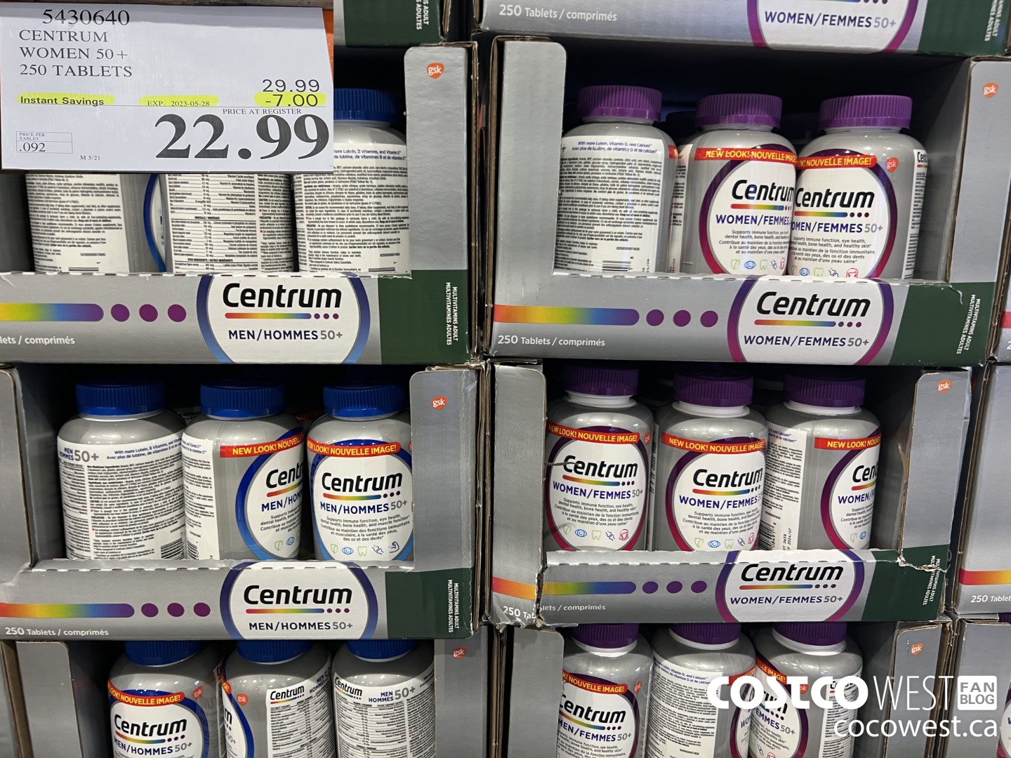 5430640 CENTRUM WOMEN 50+ 250 TABLET ($7.00 INSTANT SAVINGS EXPIRES ON 2023-05-28) $22.99