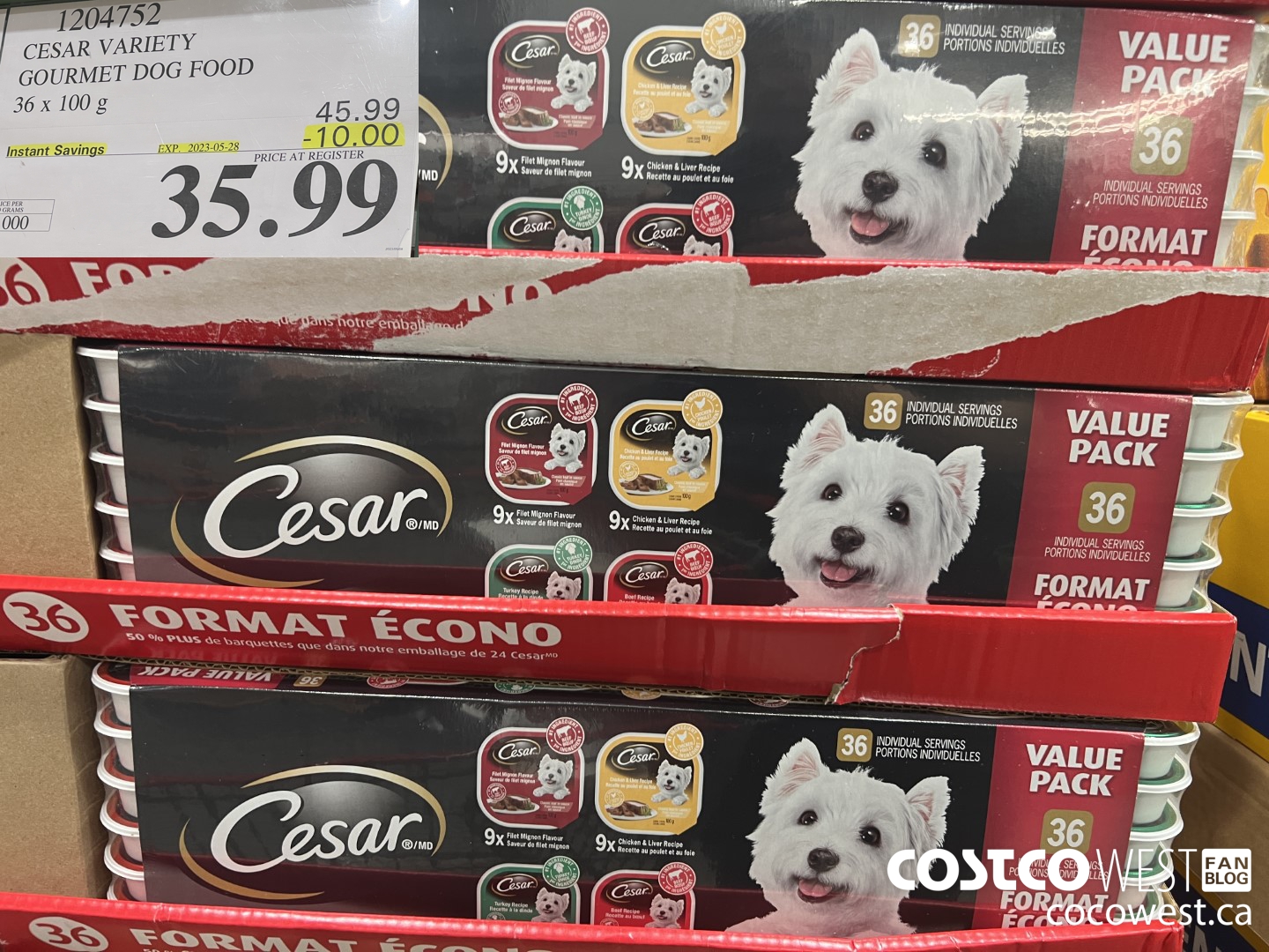 204752 CESAR VARIETY GOURMET DOG FOOD 24 x 100 g ($10.00 INSTANT SAVINGS EXPIRES ON 2023-05-28) $35.99