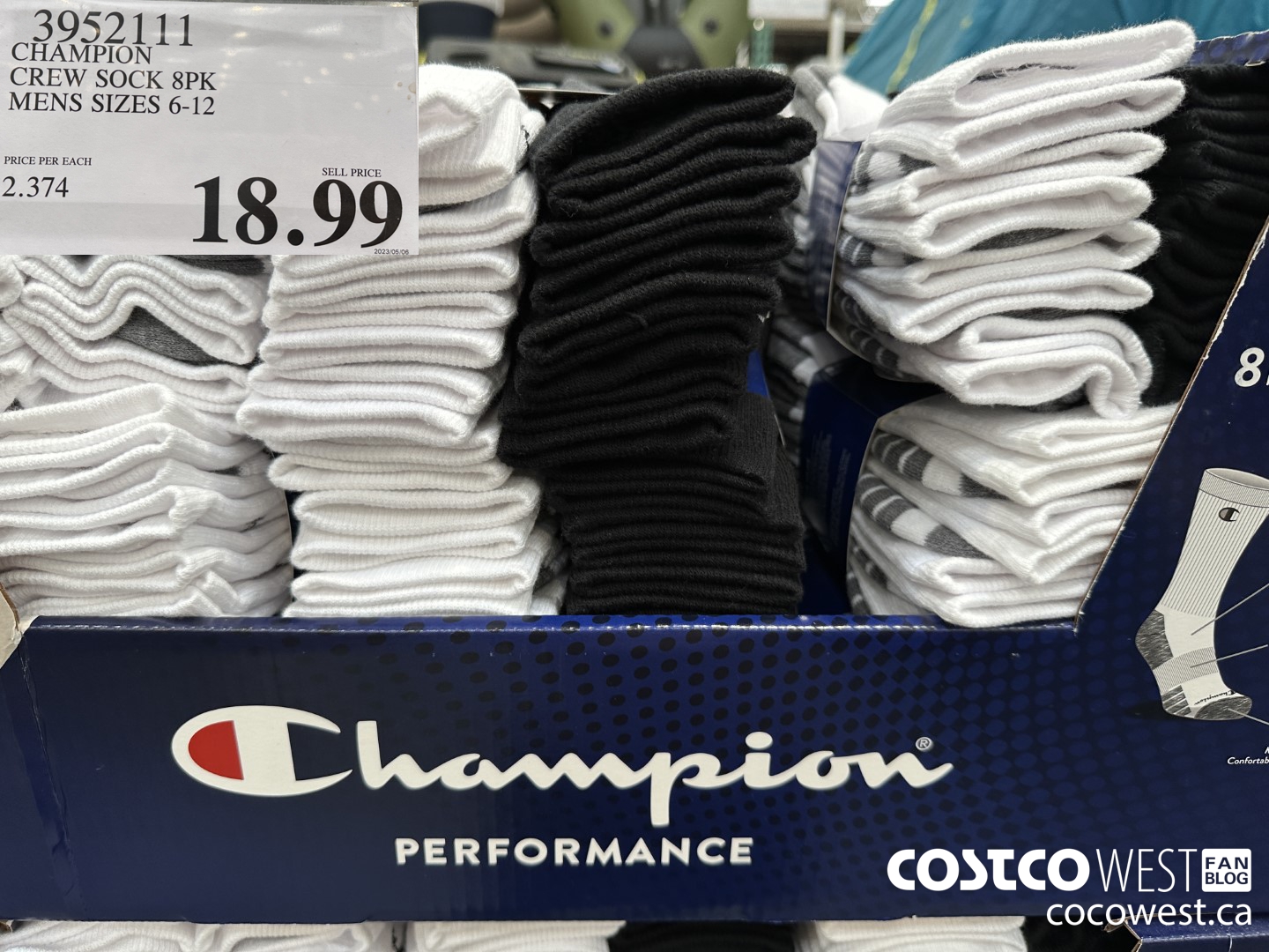 39521 CHAMPION ELITE CREW SOCKS 6PK MENS SIZES 6-12 $18.99