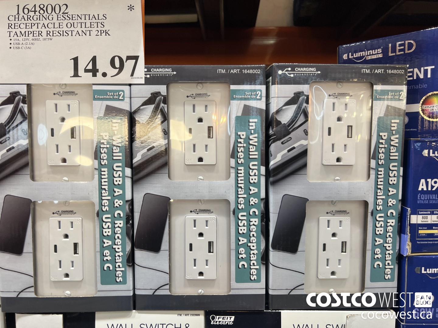 1648002 CHARGING ESSENTIALS RECEPTACLE OUTLETS TAMPER RESISTANT 2PK $14.97