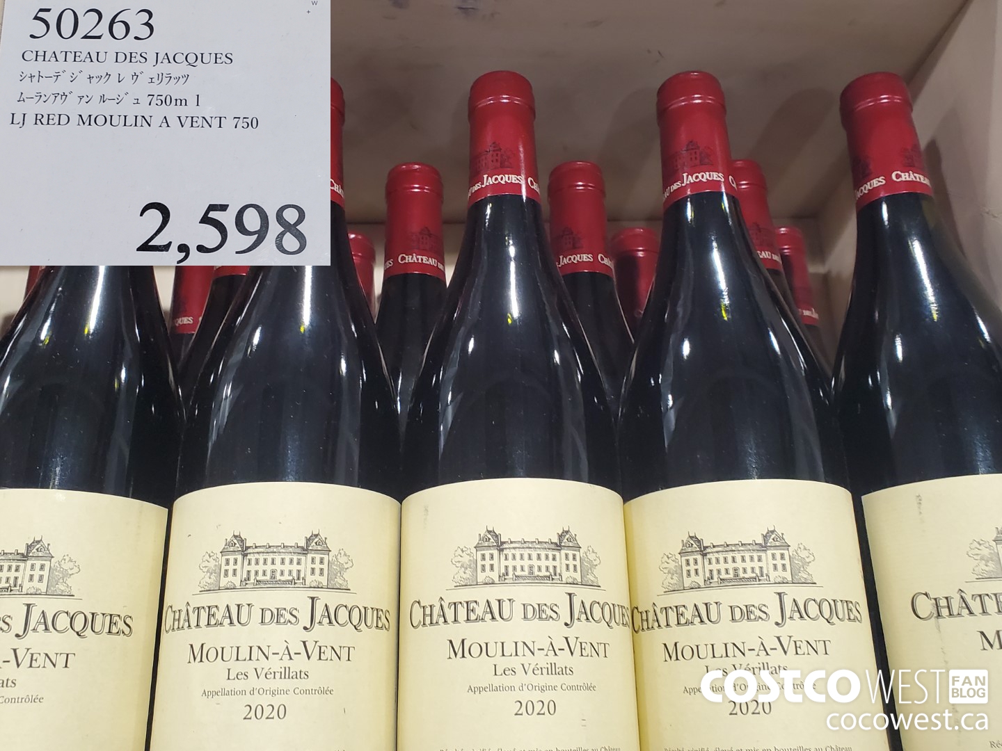 50263 CHATEAU DES JACQUES LJ RED MOULIN A VENT 750ML $2598.00