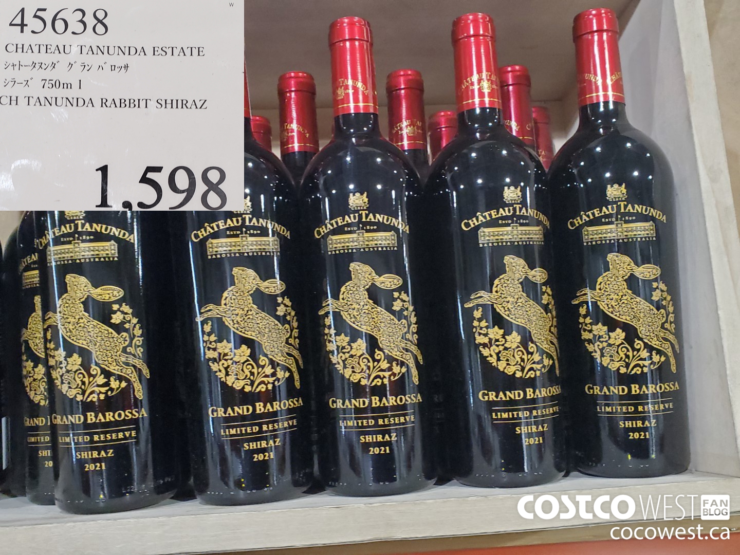 45638 CHATEAU TANUNDA ESTATE RABBIT SHIRAZ $1598.00