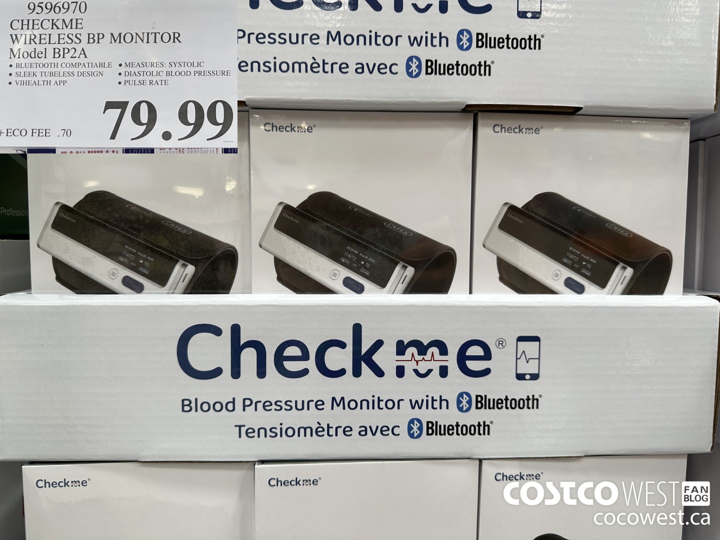 9596970 CHECKME WIRELESS BP MONITOR MODEL BP2A $79.99