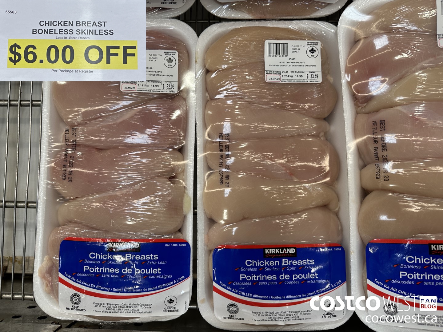 55503 CHICKEN BREAST BONELESS SKINLESS ($6.00 INSTANT SAVINGS)