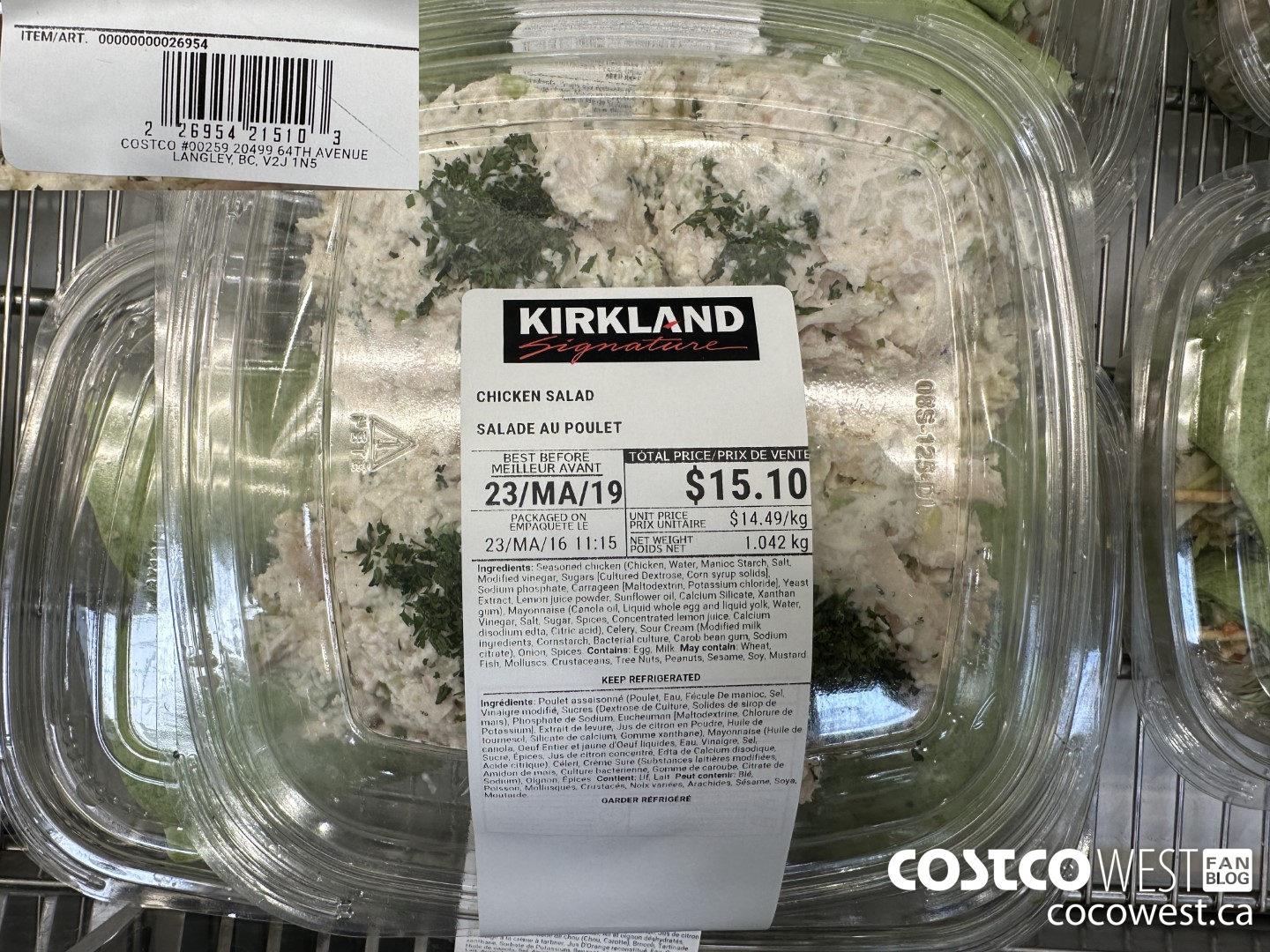 26954 CHICKEN SALAD $14.49