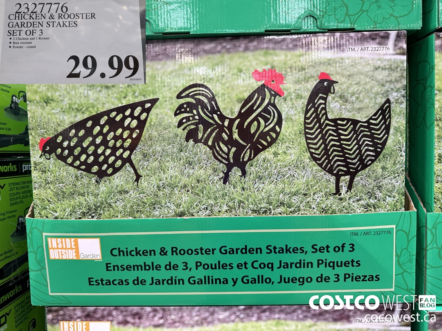 2327776 CHICKEN & ROOSTER GARDEN STAKES SET OF 3 $29.99