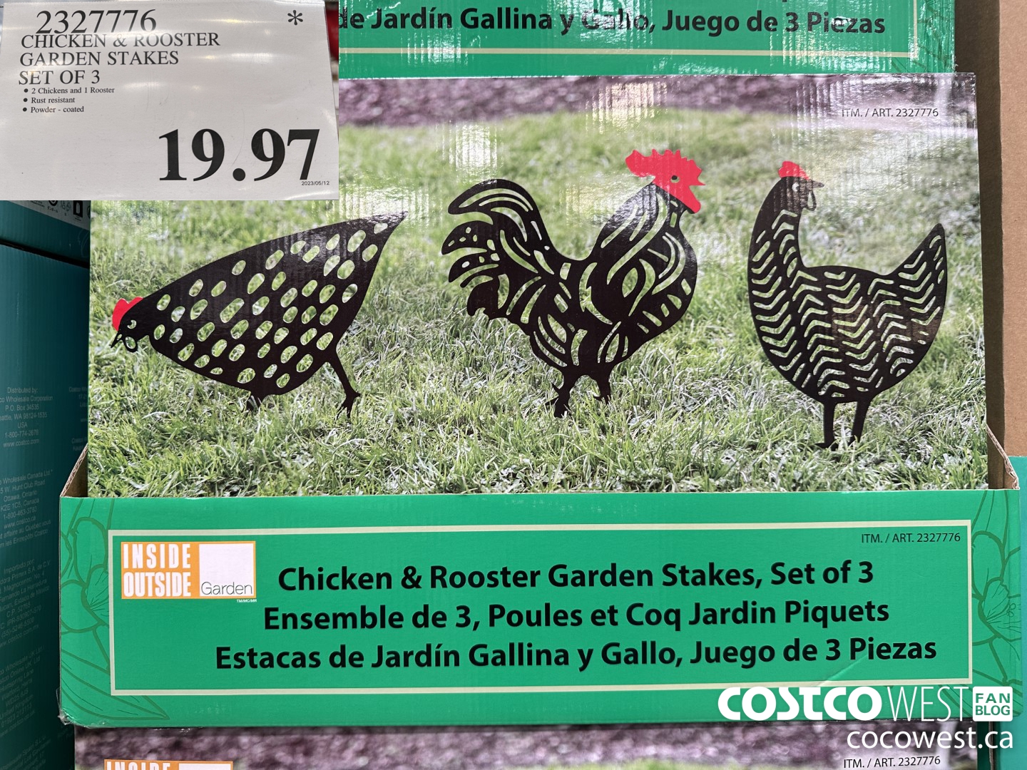 2327776 CHICKEN & ROOSTER GARDEN STAKES SET OF 3 $19.97
