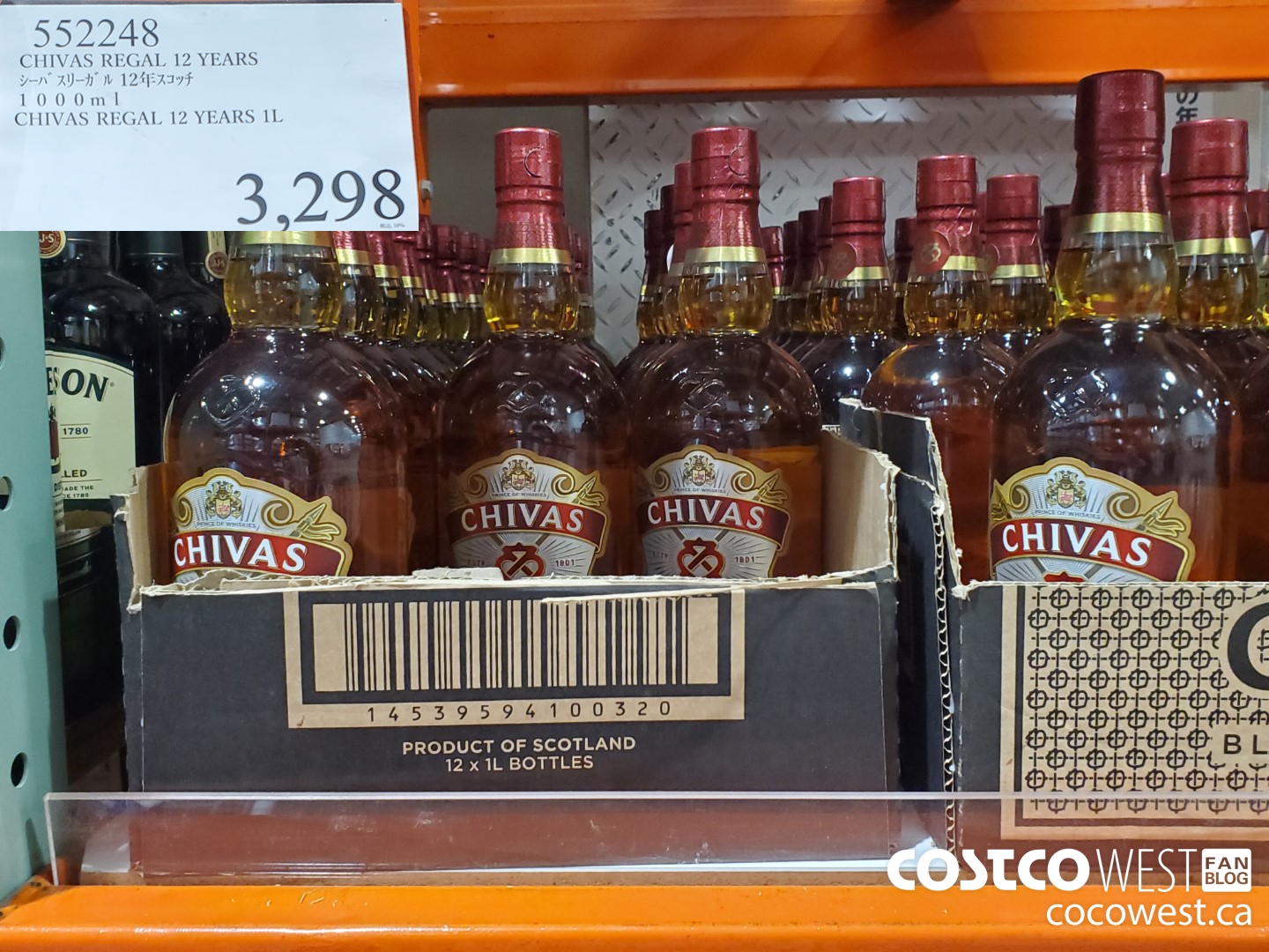 552248 CHIVAS REGAL 12 YEARS 1L $3298.00