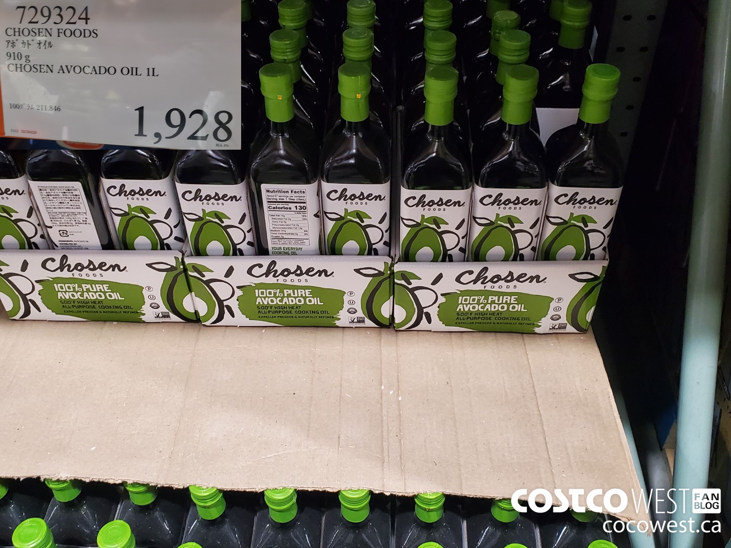 729324 CHOSEN FOODS AVOCADO OIL 1L $1928.00