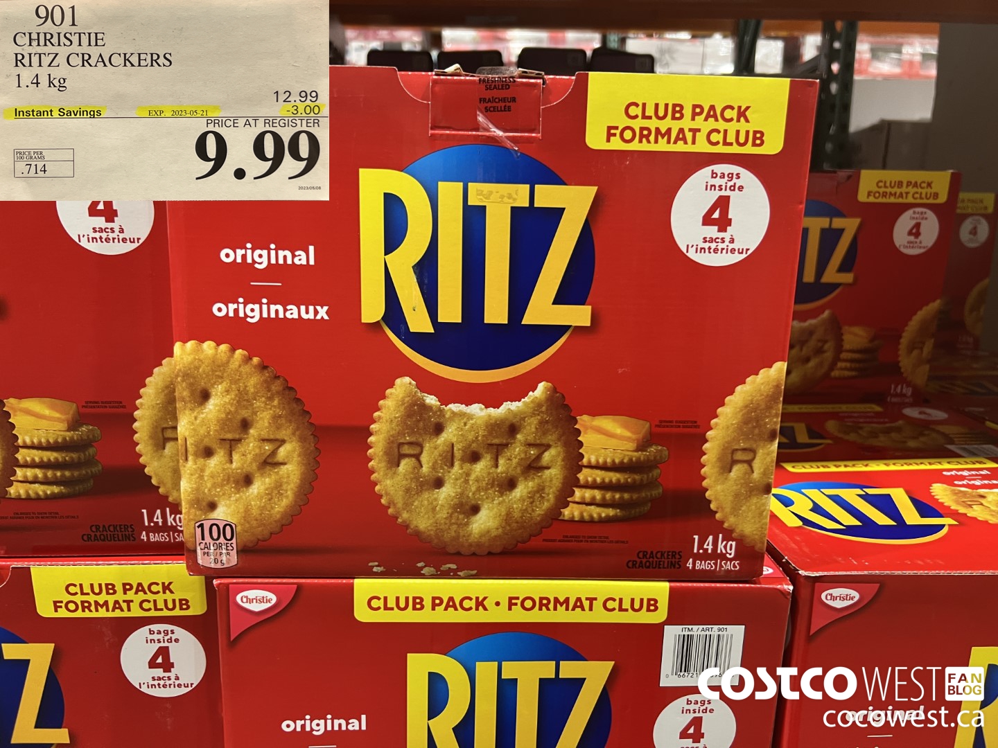 901 CHRISTIE RITZ CRACKERS 1.4 kg ($3.00 INSTANT SAVINGS EXPIRES ON 2023-05-21) $9.99