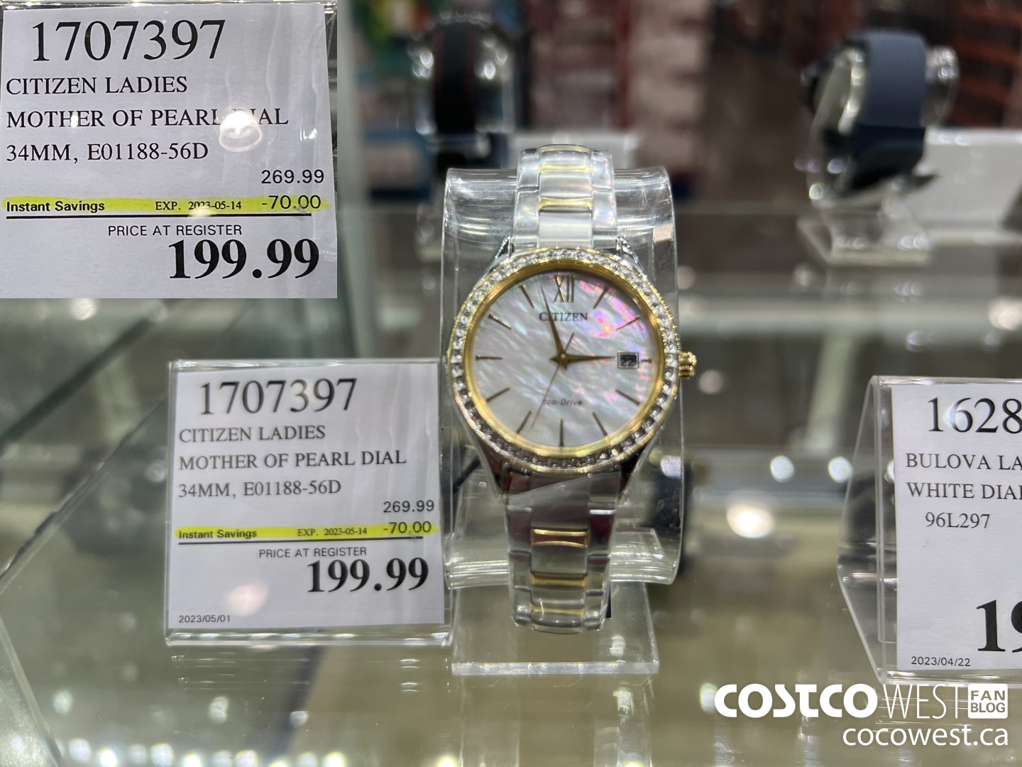 1707397 CITIZEN LADIES MOTHER OF PEARL DIAL 34MM, E01188-56E ($70.00 INSTANT SAVINGS EXPIRES ON 2023-05-14) $199.99