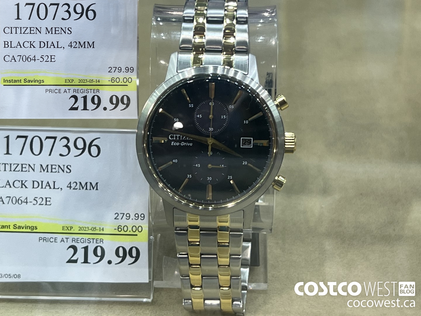 1707396 CITIZEN MENS BLACK DIAL, 42MM CA7064-52E ($60.00 INSTANT SAVINGS EXPIRES ON 2023-05-14) $219.99