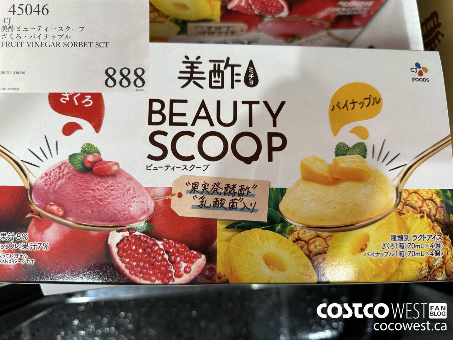 45046 CJ FRUIT VINEGAR SORBET 8CT $888.00