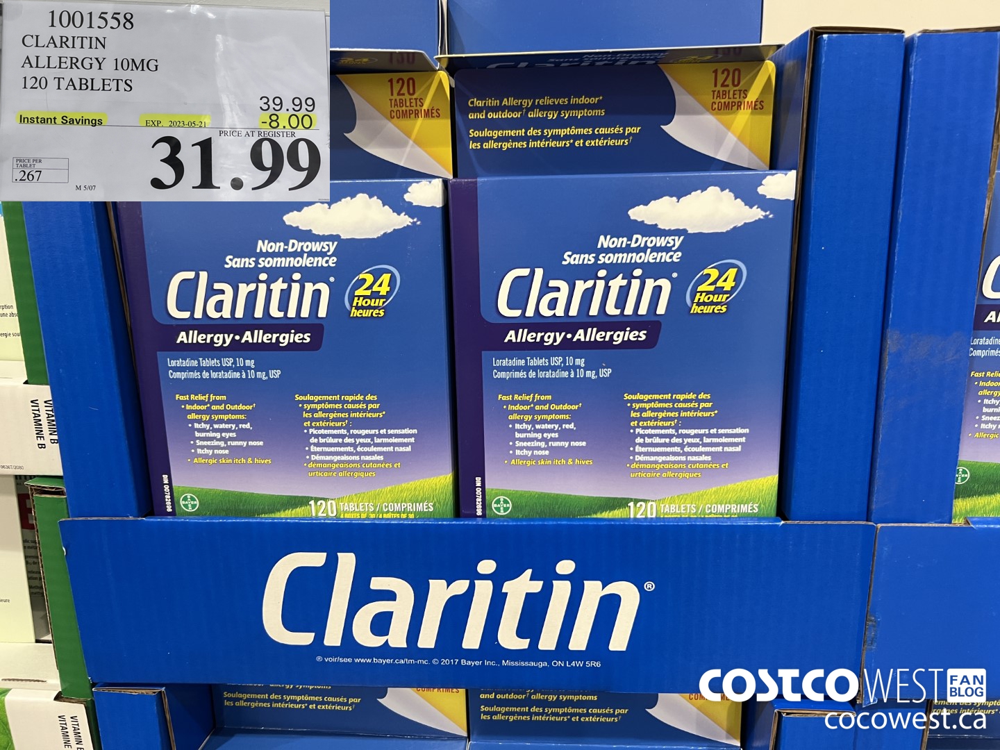 1001558 CLARITIN ALLERGY 10MG 120 TABLETS ($8.00 INSTANT SAVINGS EXPIRES ON 2023-05-21) $31.99