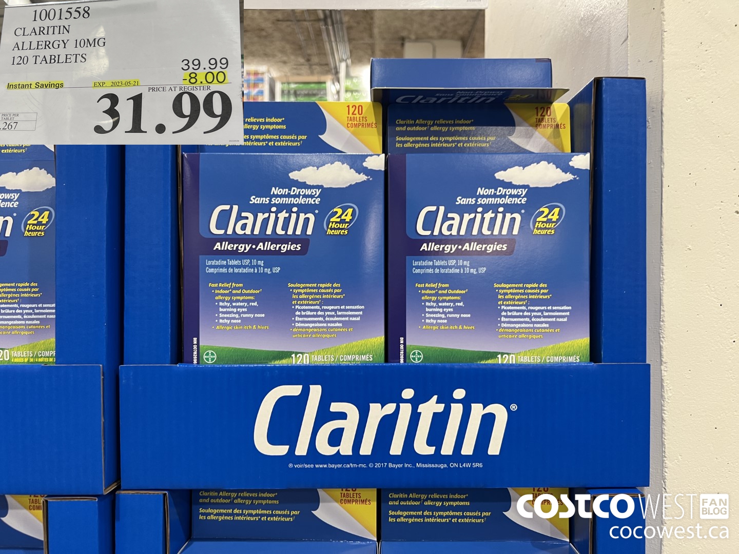 1001558 CLARITIN ALLERGY 10MG 120 TABLETS ($8.00 INSTANT SAVINGS EXPIRES ON 2023-05-21) $31.99
