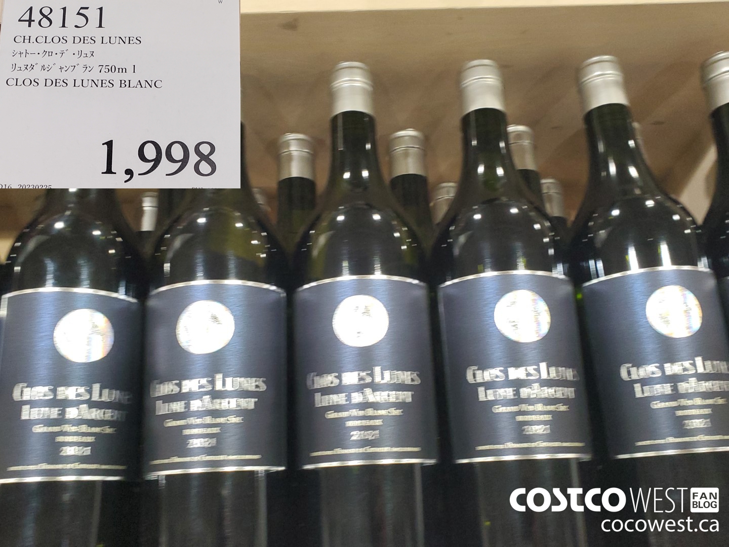 48151 CLOS DES LUNES BLANC $1998.00