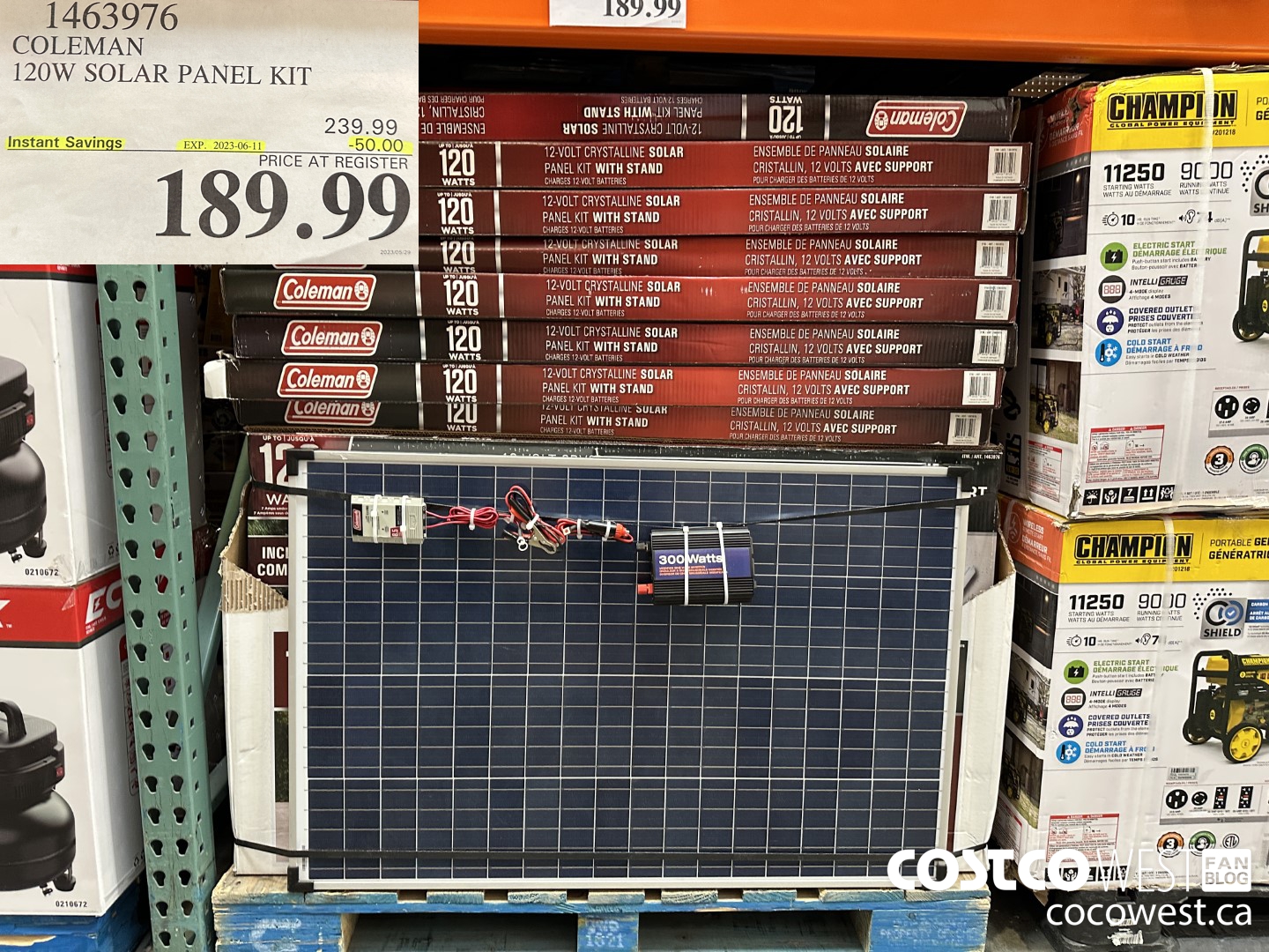 1463976 COLEMAN 120W SOLAR PANEL KIT ($50.00 INSTANT SAVINGS EXPIRES ON 2023-06-11) $189.99
