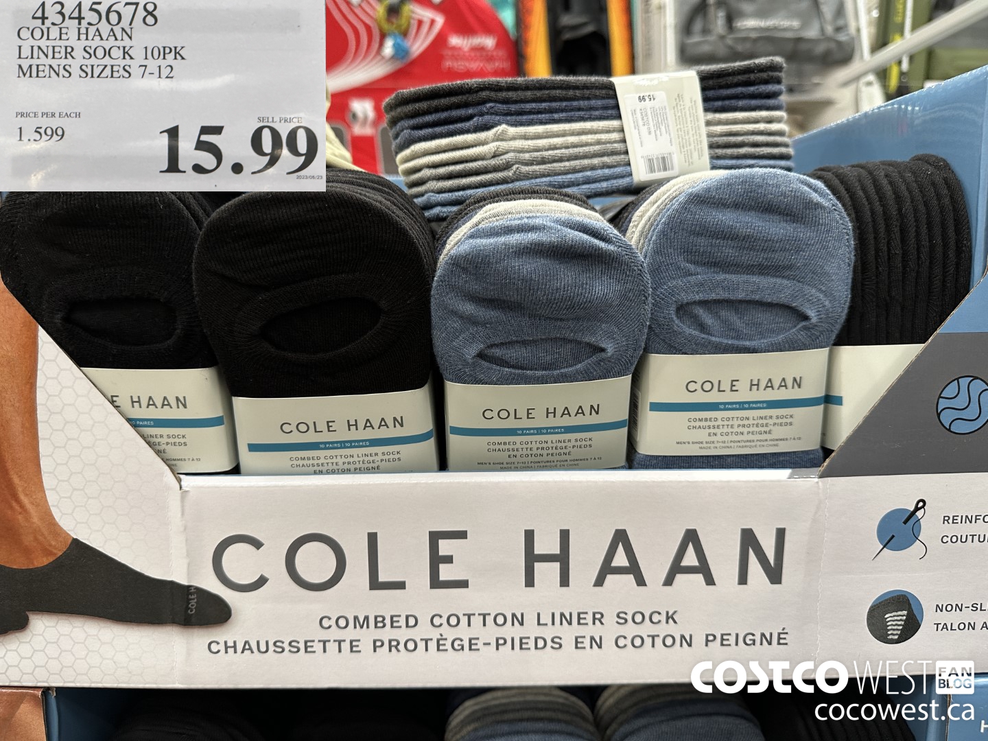 4345678 COLE HAAN LINER SOCK 10PK MENS SIZES 7-12 $15.99
