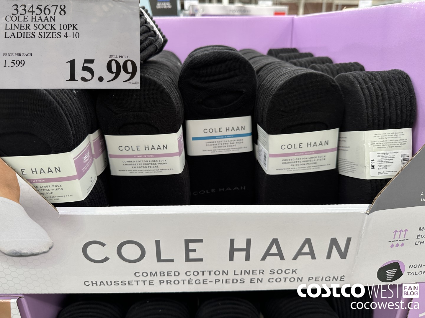 3345678 COLE HAAN NO SHOW SOCK 10PK LADIES SIZES 4-10 $15.99