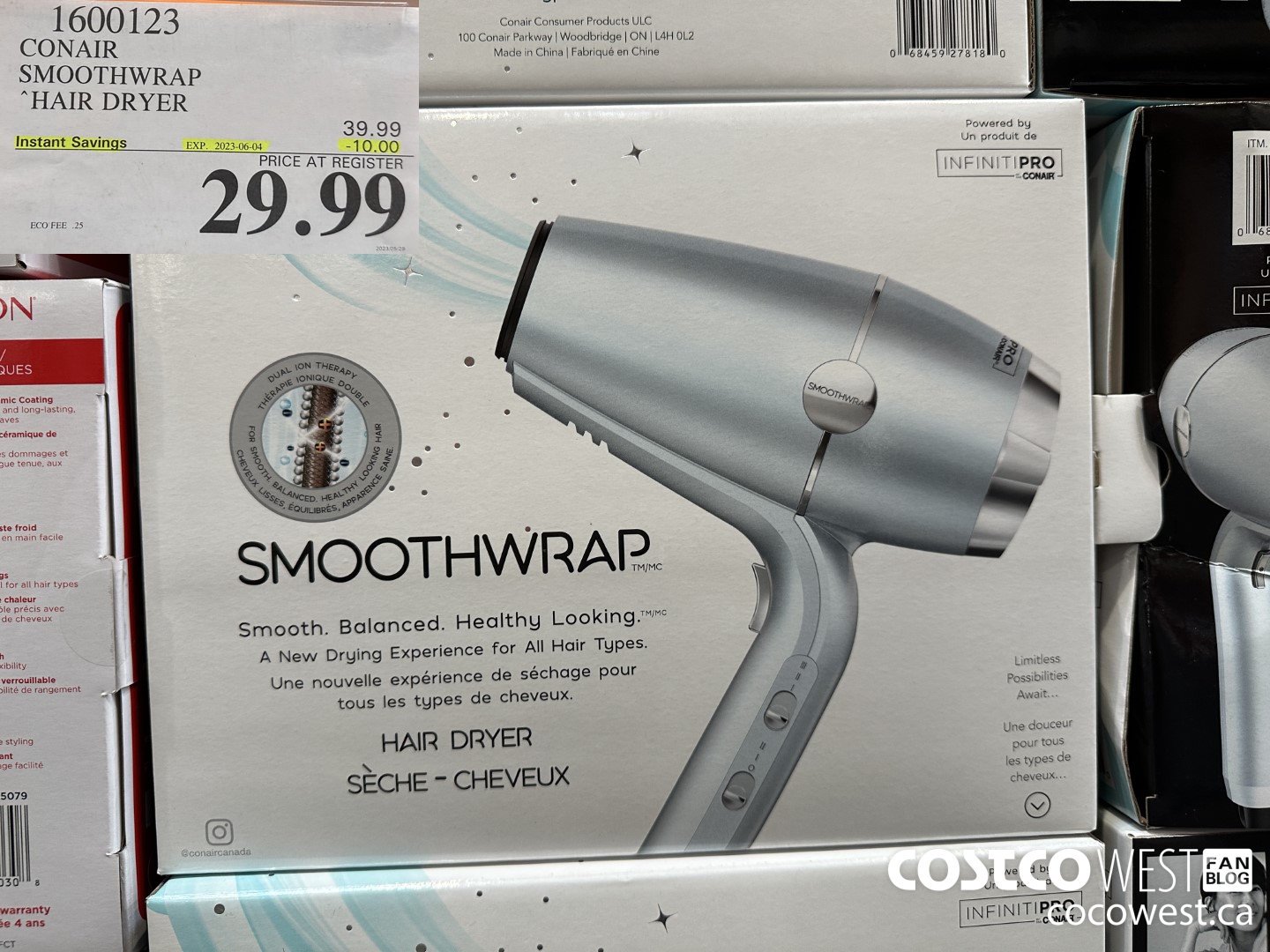 1600123 CONAIR SMOOTHWRAP HAIR DRYER ($10.00 INSTANT SAVINGS EXPIRES ON 2023-06-04) $29.99