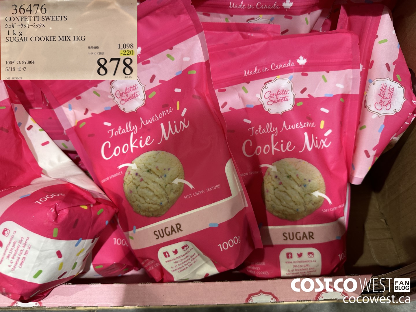 36476 CONFETTI SWEETS SUGAR COOKIE MIX 1KG ($220.00 INSTANT SAVINGS) $878.00