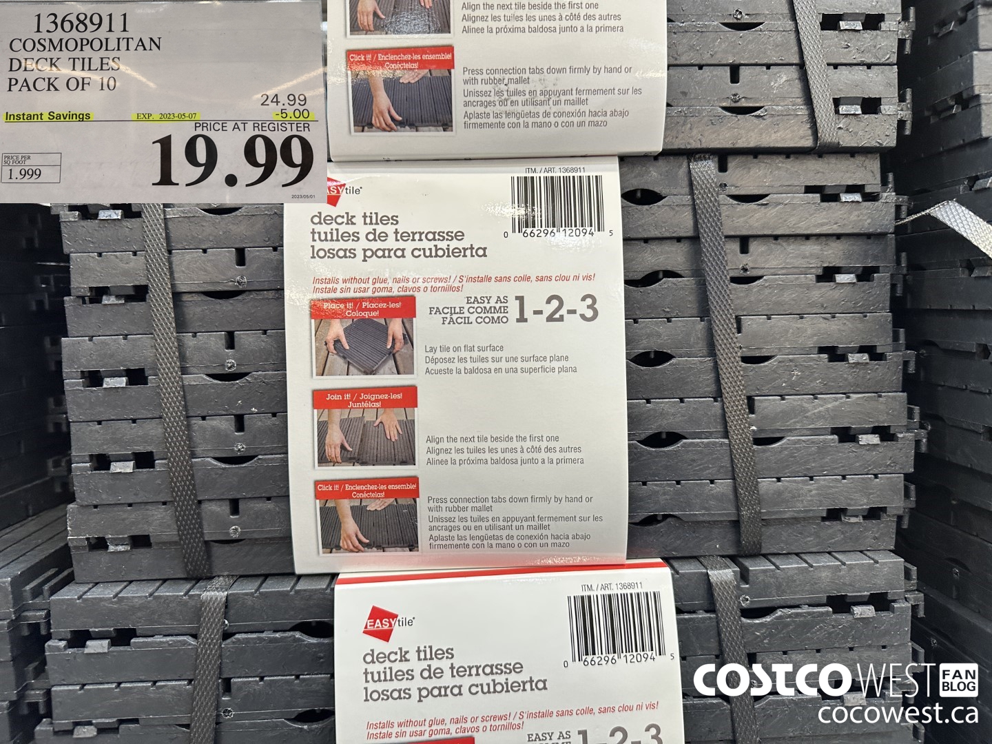 1368911 COSMOPOLITAN DECK TILES PACK OF 10 ($5.00 INSTANT SAVINGS EXPIRES ON 2023-05-07) $19.99