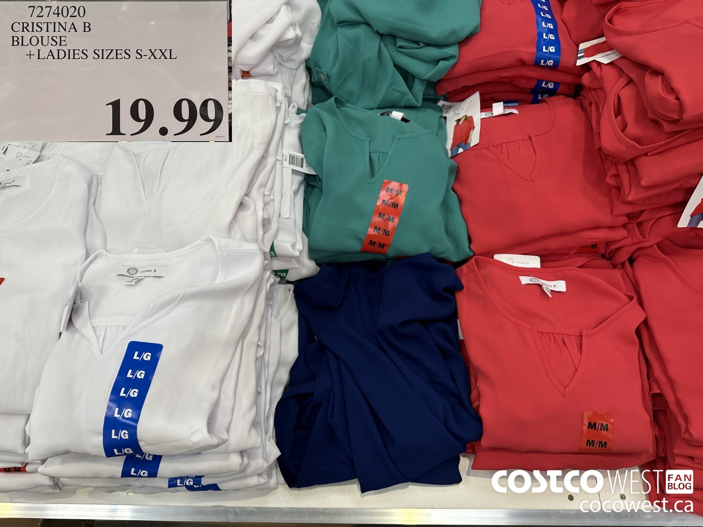 7274020 CRISTINA B BLOUSE LADIES SIZES S-XXL $19.99