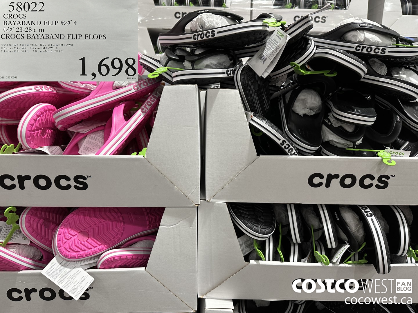 58022 CROCS BAYABAND FLIP FLOPS $1698.00
