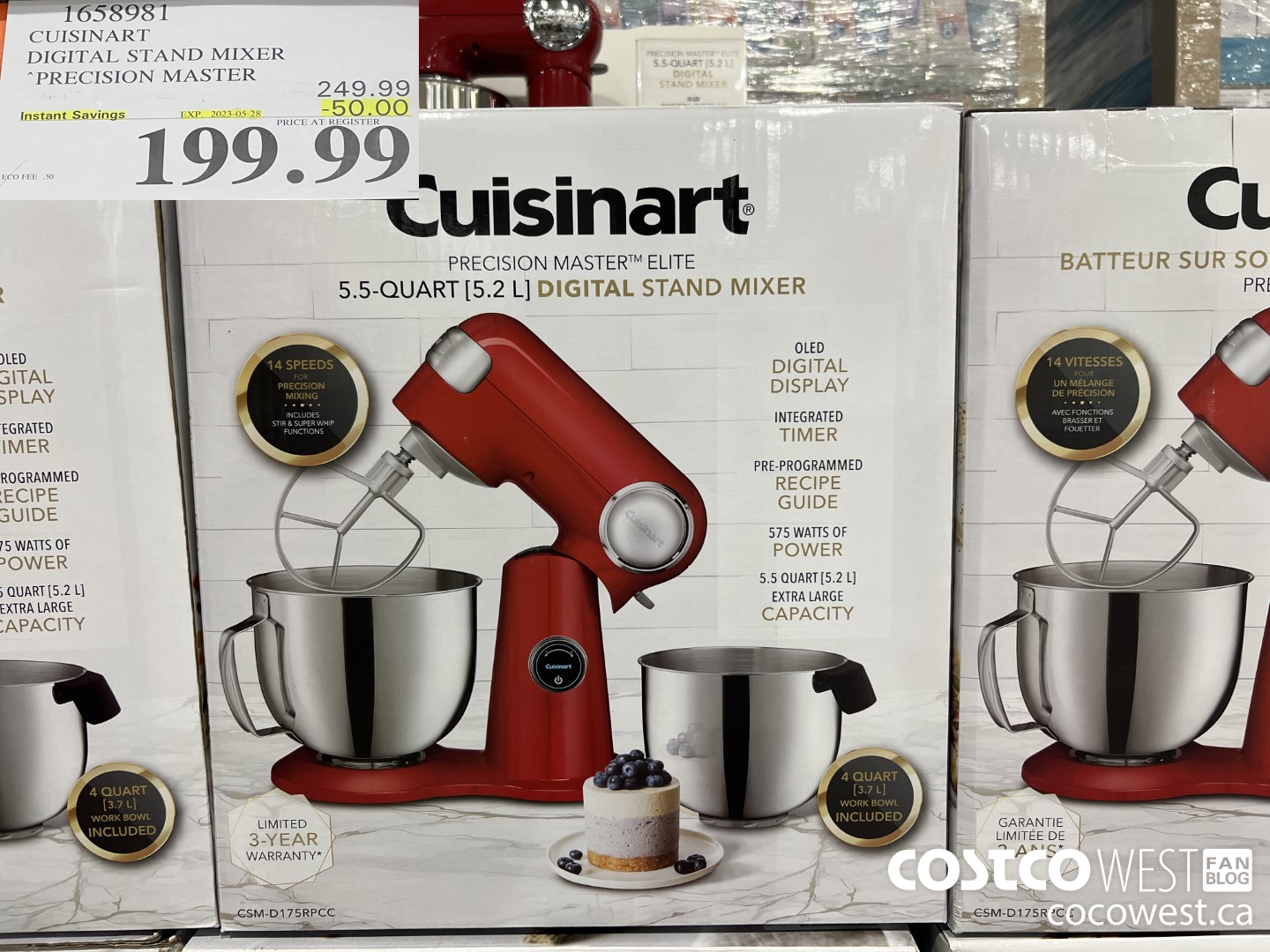 1658981 CUISINART PRECISION MASTER ELITE DIGITAL STAND MIXER ($50.00 INSTANT SAVINGS EXPIRES ON 2023-05-28) $199.99