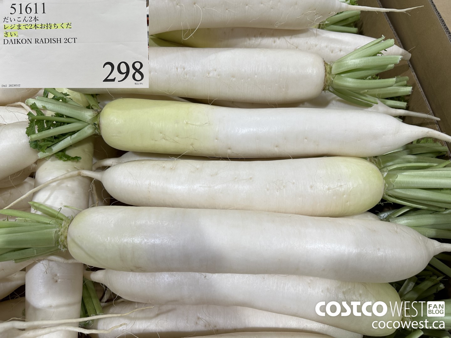 51611 DAIKON RADISH 2CT $298.00