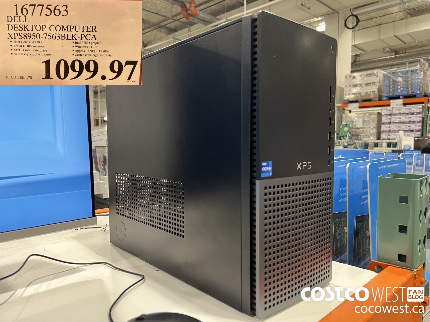 1677563 DELL DESKTOP COMPUTER XPS8950-7563BLK-PCA $1099.97