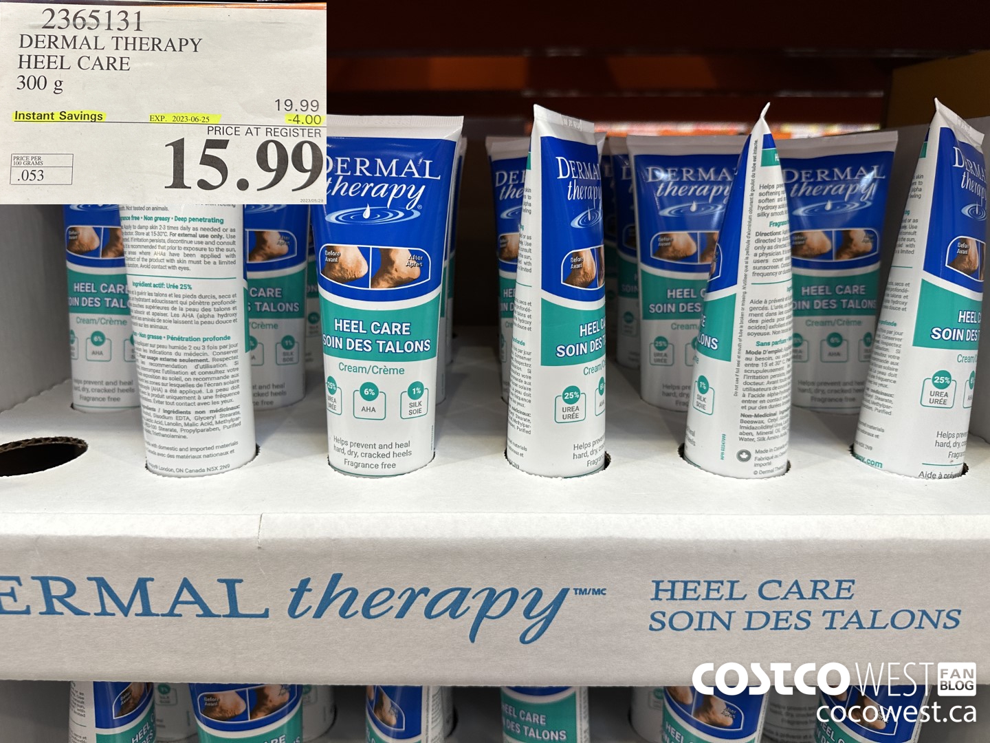 2365131 DERMAL THERAPY HEEL CARE 300G ($4.00 INSTANT SAVINGS EXPIRES ON 2023-06-25) $15.99