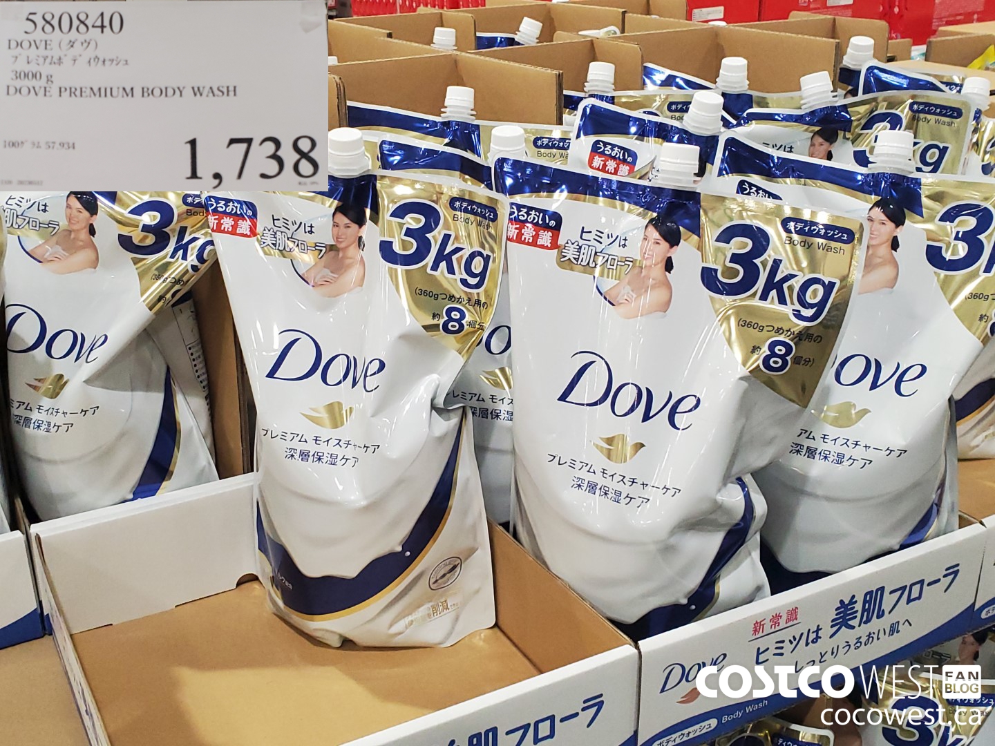 580840 DOVE PREMIUM BODY WASH 3000G $1738.00