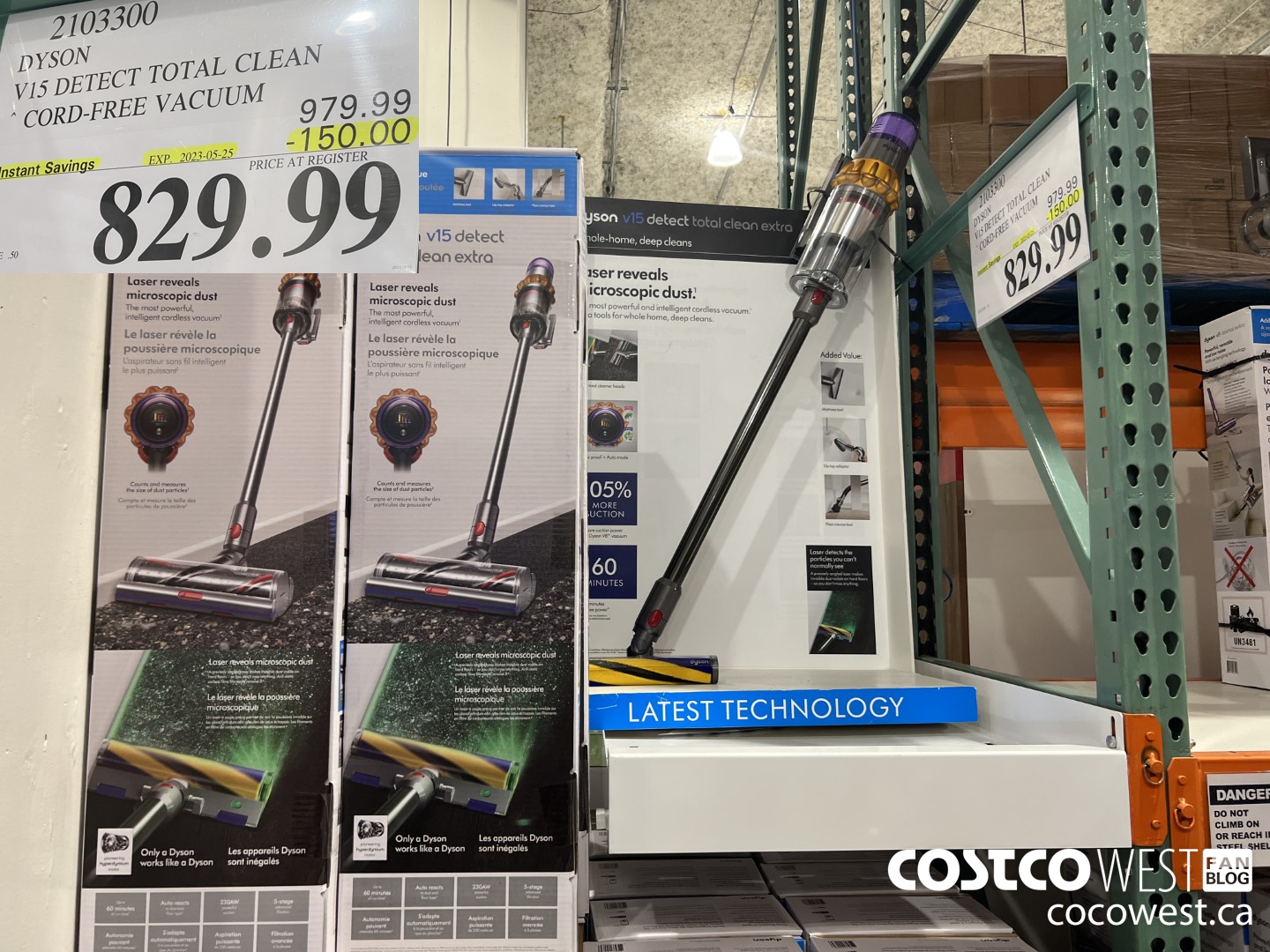 2103300 DYSON V15 DETECT TOTAL CLEAN CORD-FREE VACUUM ($150.00 INSTANT SAVINGS EXPIRES ON 2023-05-25) $829.99