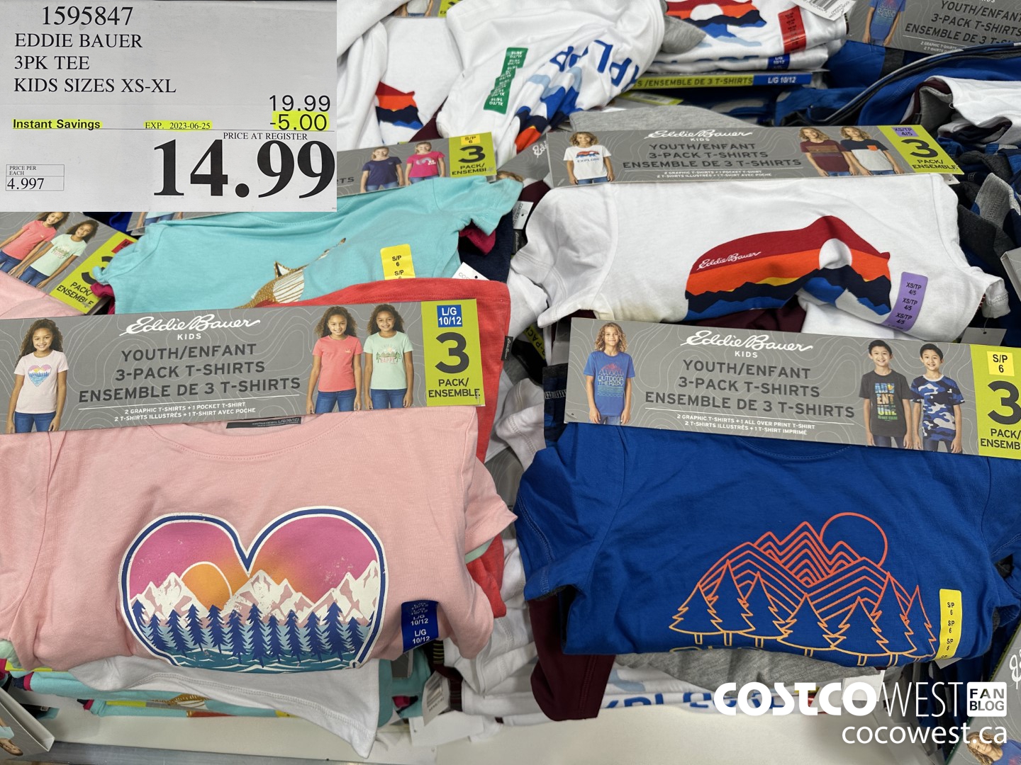 1595847 EDDIE BAUER 3PK TEE KIDS SIZES XS-XL ($5.00 INSTANT SAVINGS EXPIRES ON 2023-06-25) $14.99