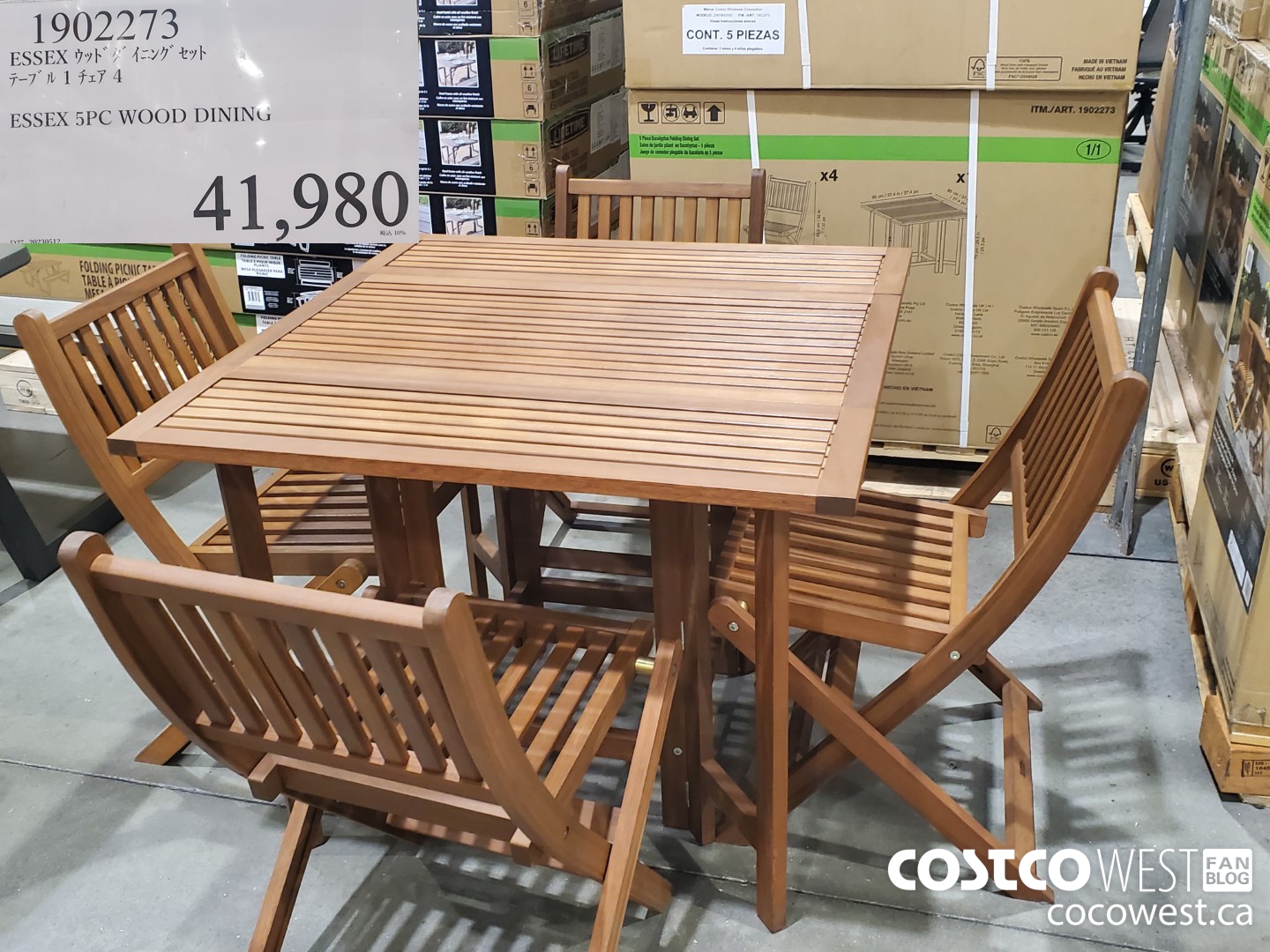 1902273 ESSEX 5PC WOOD DINING $41980.00