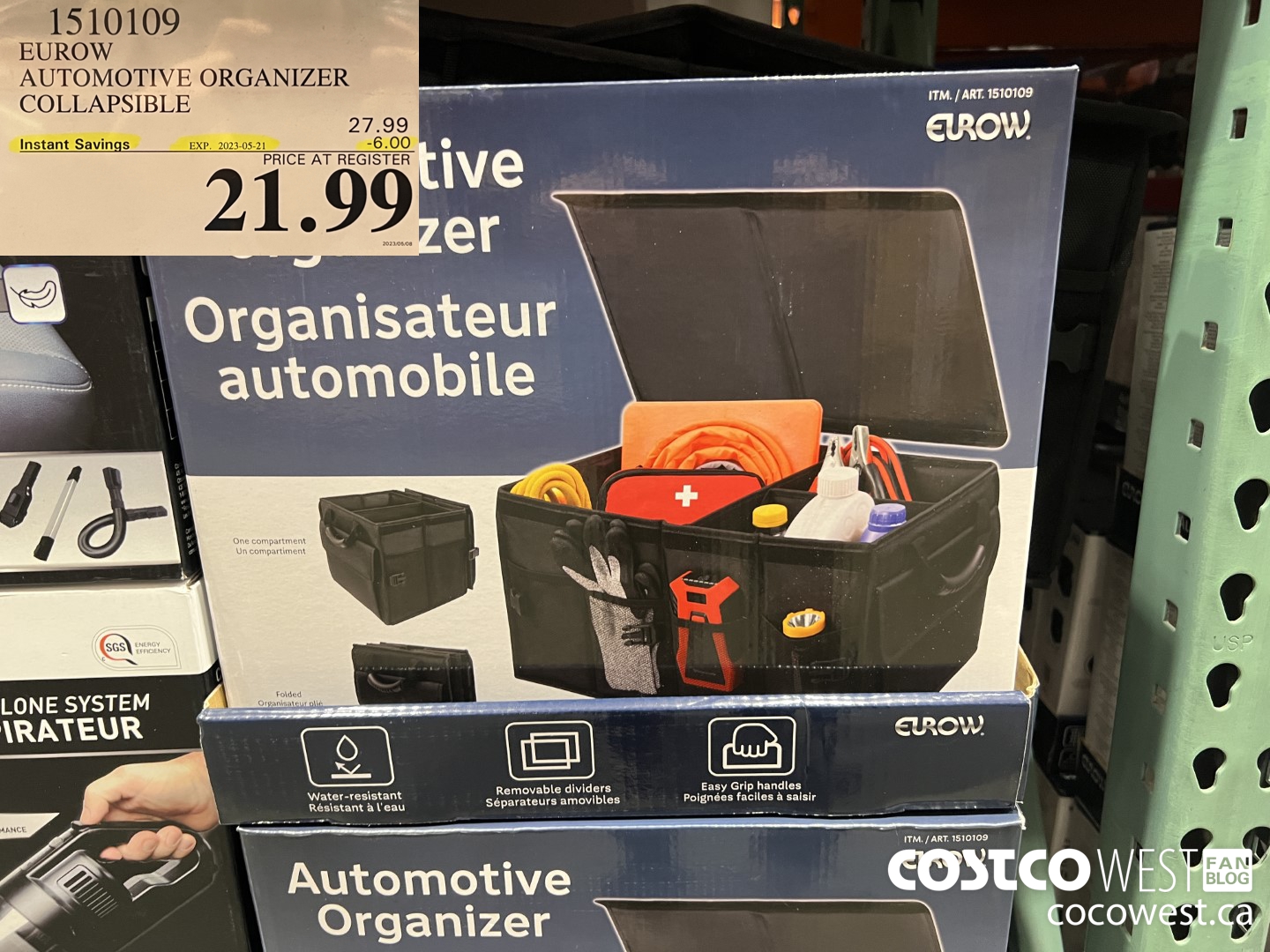 1510109 EUROW AUTOMOTIVE ORGANIZER COLLAPSIBLE ($6.00 INSTANT SAVINGS EXPIRES ON 2023-05-21) $21.99