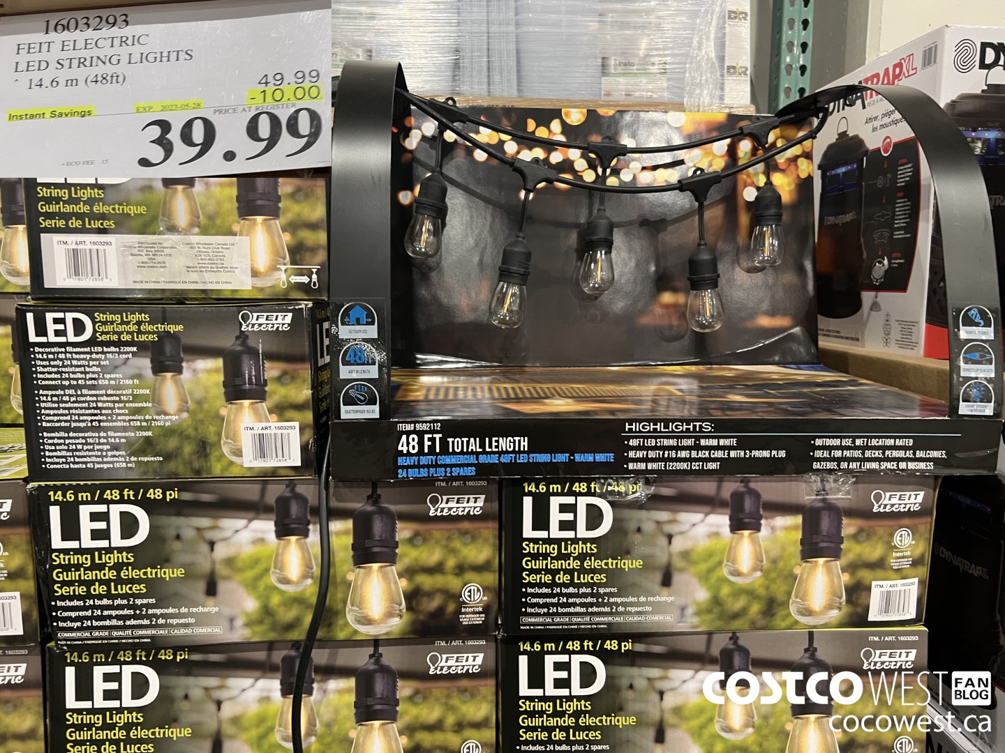 1603293 FEIT ELECTRIC LED STRING LIGHTS 14.6 M (48FT) ($10.00 INSTANT SAVINGS EXPIRES ON 2023-05-28) $39.99