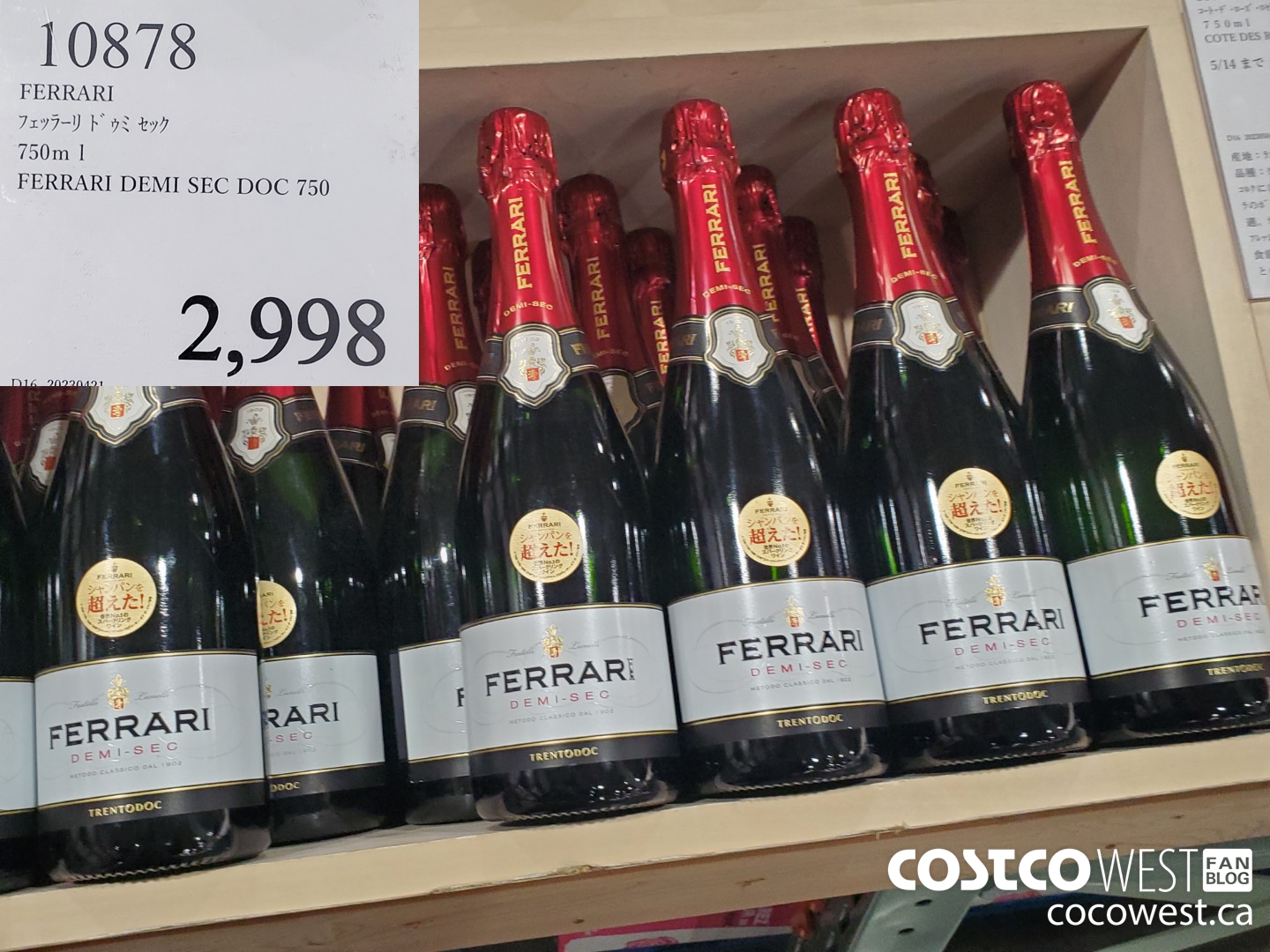 10878 FERRARI DEMI SEC DOC 750ML $2998.00